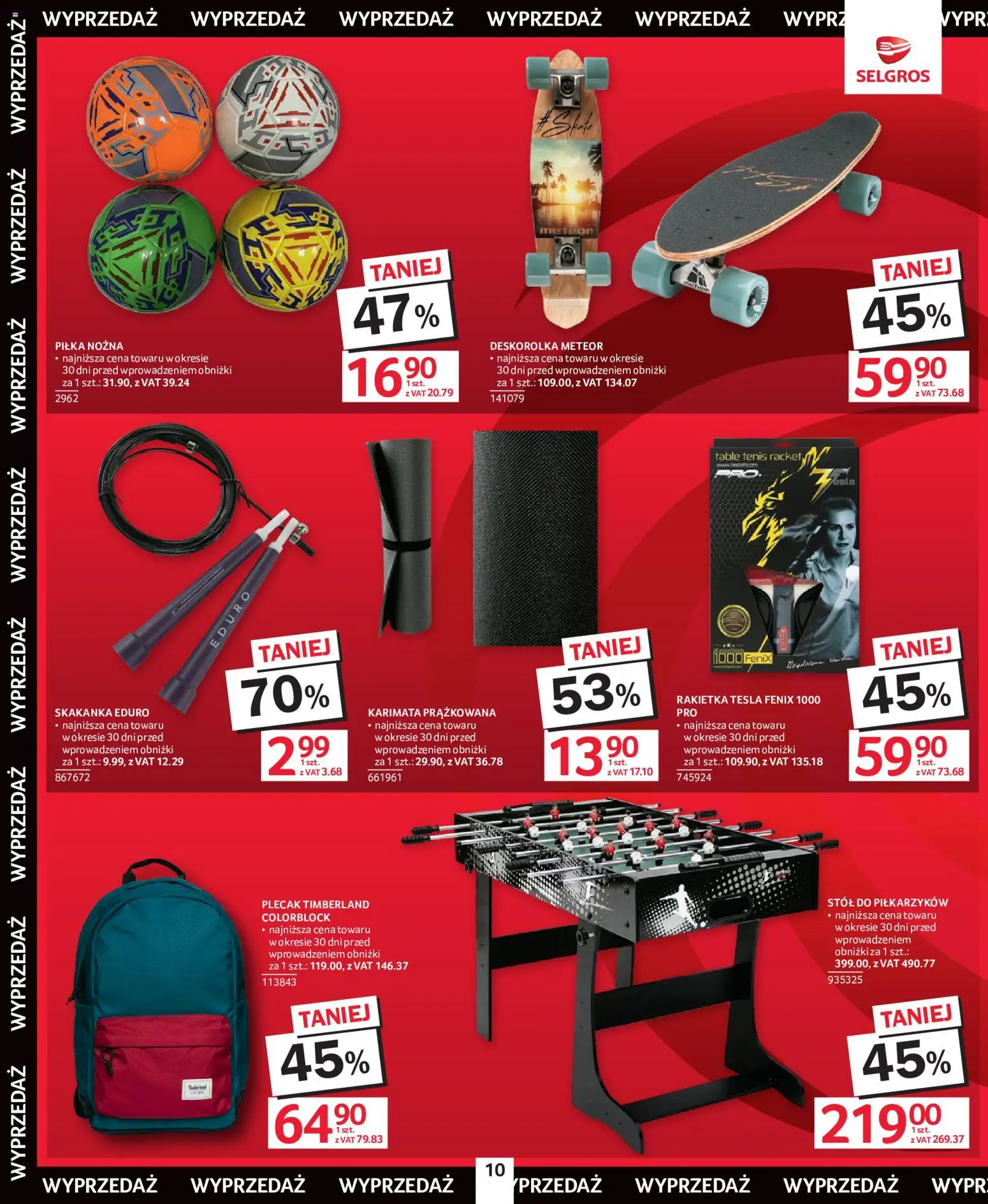 Selgros cash&carry - Totalna Wyprzedaż od 13.08.2026 | Strona: 10 | Produkty: Plecak, Stół, Deskorolka