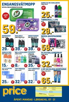 Forhåndsvisning av Price Lagerbutikk kundeavis mandag gyldig fra 16/10/2026 | Side: 8 | Produkter: Shower Gel, Engangsvåtmopp, Tørkerull, Hårfarge
