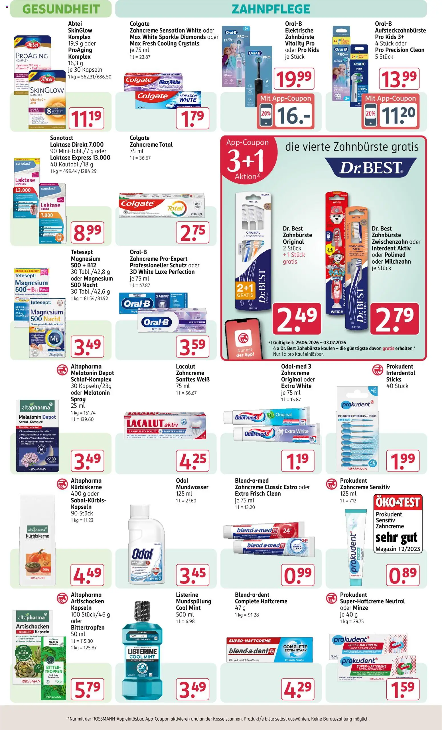 Rossmann Angebotsprospekt – gültig ab 29.06.2026 | Seite: 13 | Produkte: Zahnbürste, Mundwasser, BH, Listerine