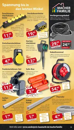 Sonderpreis Baumarkt Prospekt ab 13.06.2026 gültig | Seite: 13 | Produkte: Kabel, Steckdose