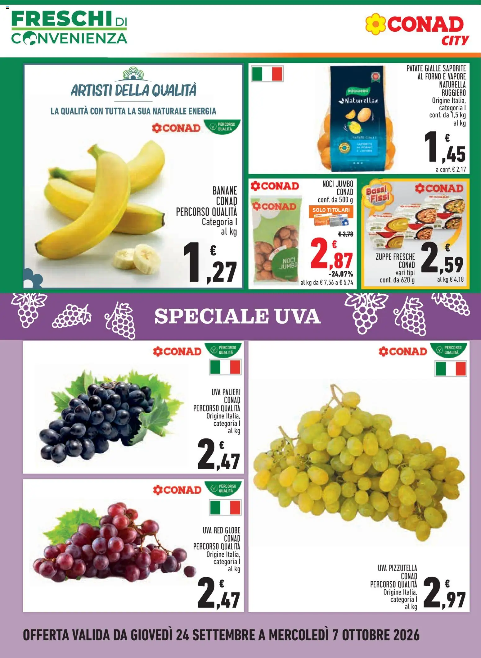 Volantino Conad del 24/09/2026 | Pagina: 6 | Prodotti: Zuppe, Patate, Noci, Forno