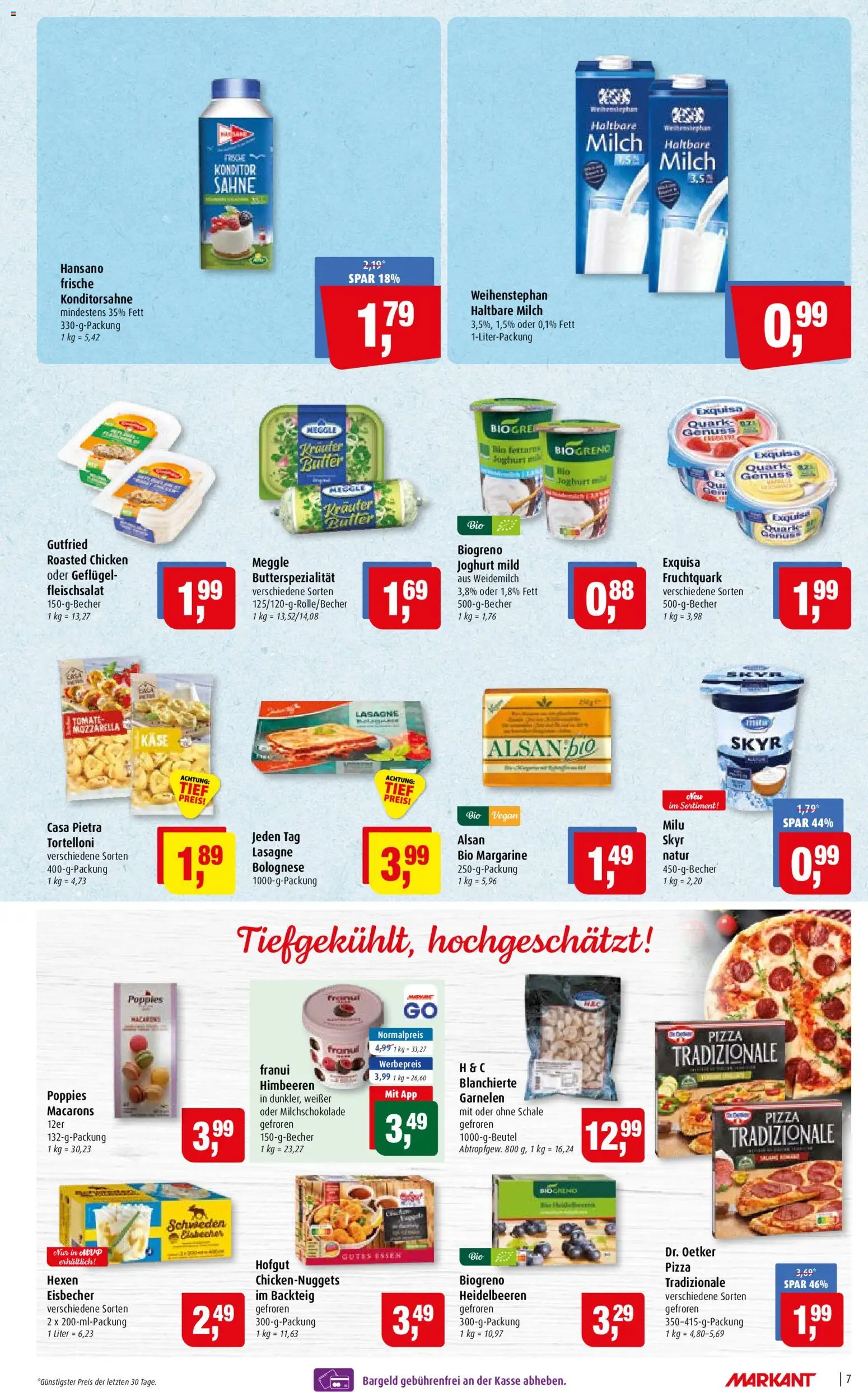 Markant Prospekt – gültig ab 24.08.2026 | Seite: 7 | Produkte: Joghurt, Haltbare milch, Garnelen, Heidelbeeren