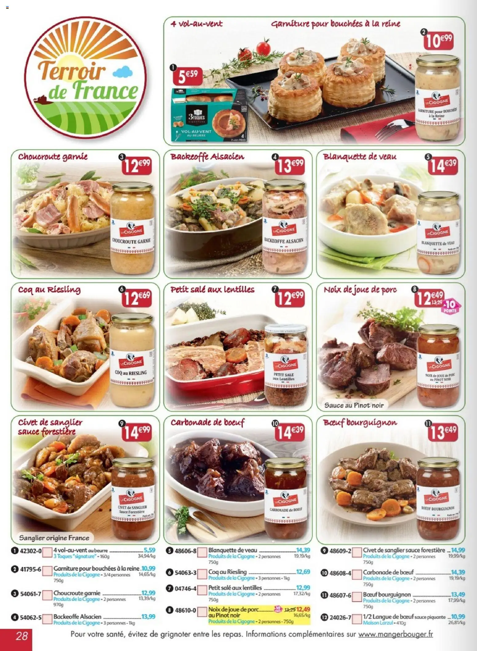 {H1} | Page: 28 | Produits: Pinot noir, Lentilles, Langue de bœuf, Beurre