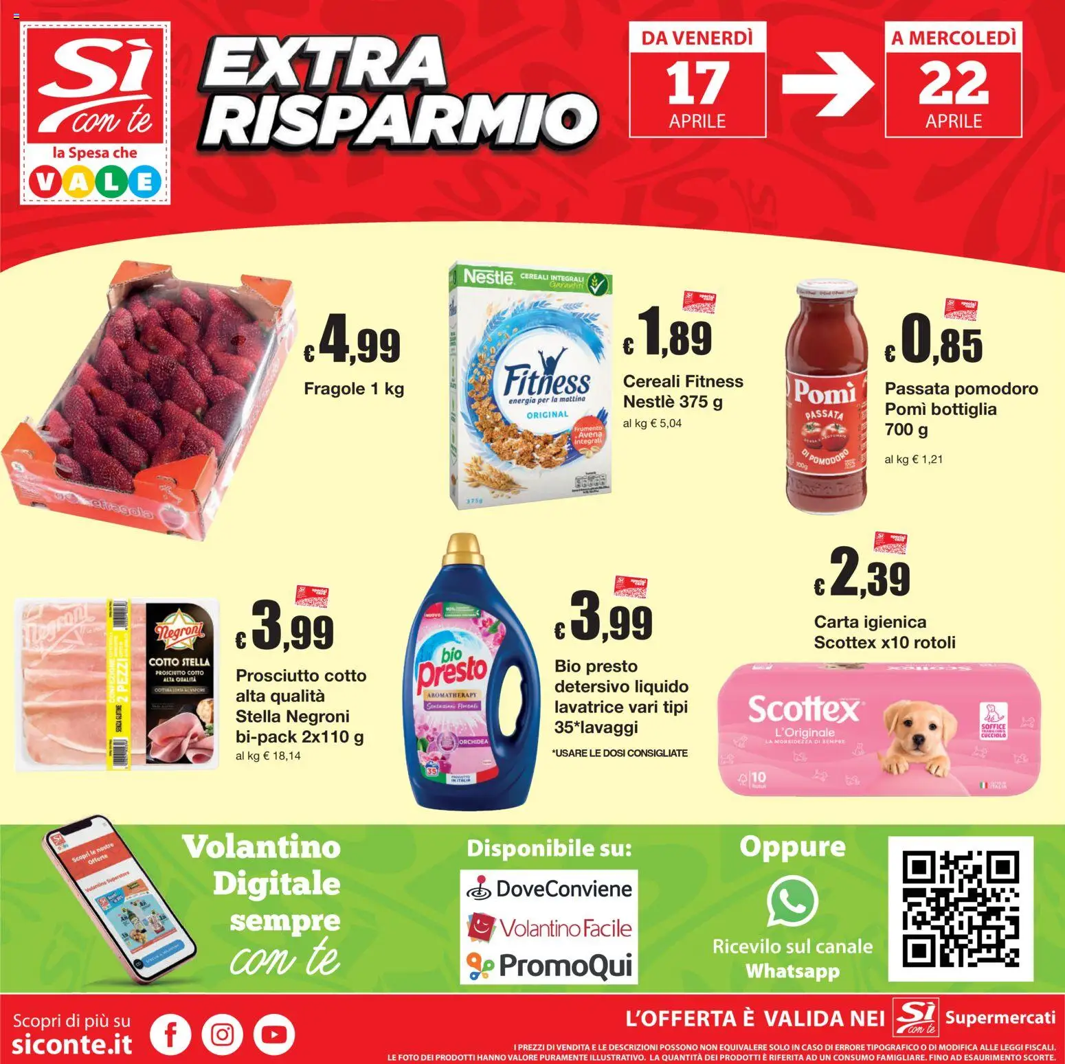 Volantino Sì con Te del 07.04.2026 | Pagina: 20 | Prodotti: Carta igienica, Tè, Fragole, Pomodoro