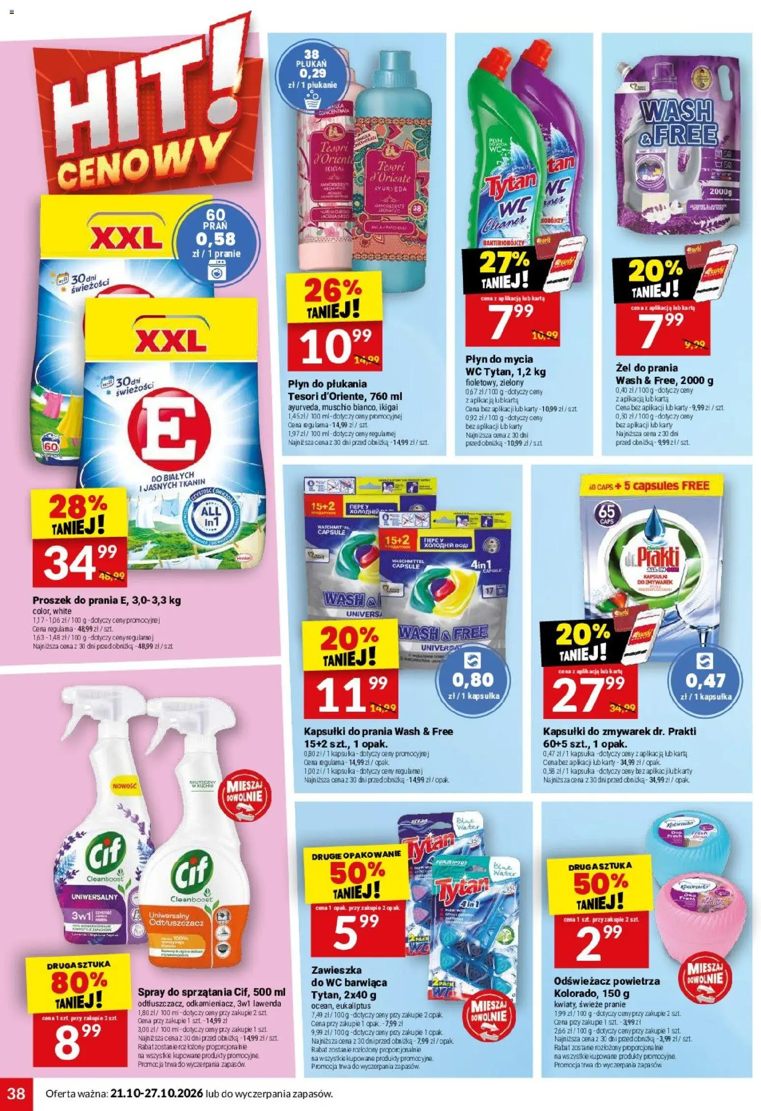 Twój Market gazetka od 21.10.2026 | Strona: 38 | Produkty: Karta, Cleaner, Róż, Żel do prania