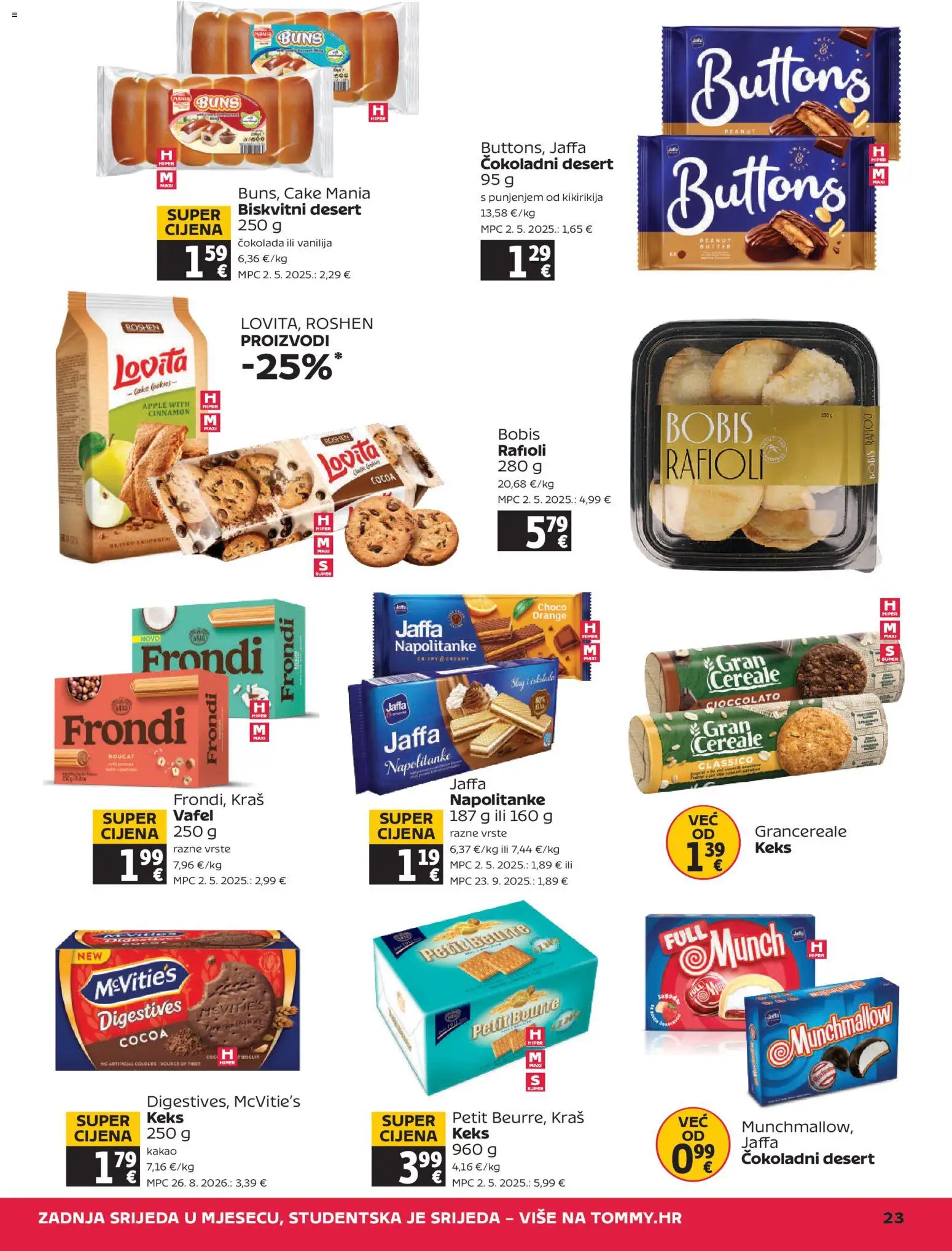 Tommy katalog | vrijedi od 22.10.2026 | Stranica: 23 | Proizvodi: Čokolada, Napolitanke, Desert, Kakao