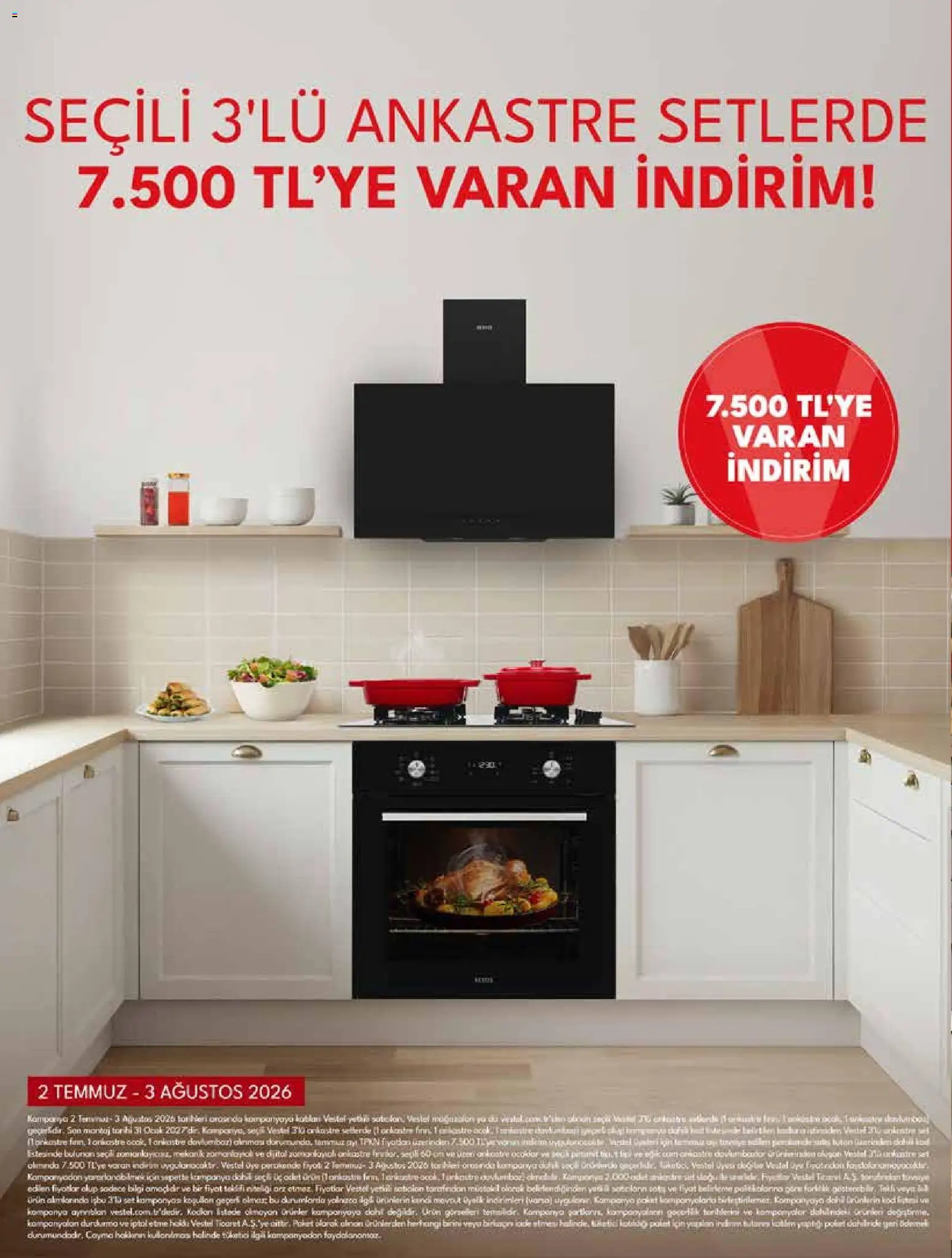Vestel - Ankastre Ürünler - 01 Temmuz 2026 tarihinden itibaren geçerlidir | Sayfa: 2 | Ürünler: Ocak