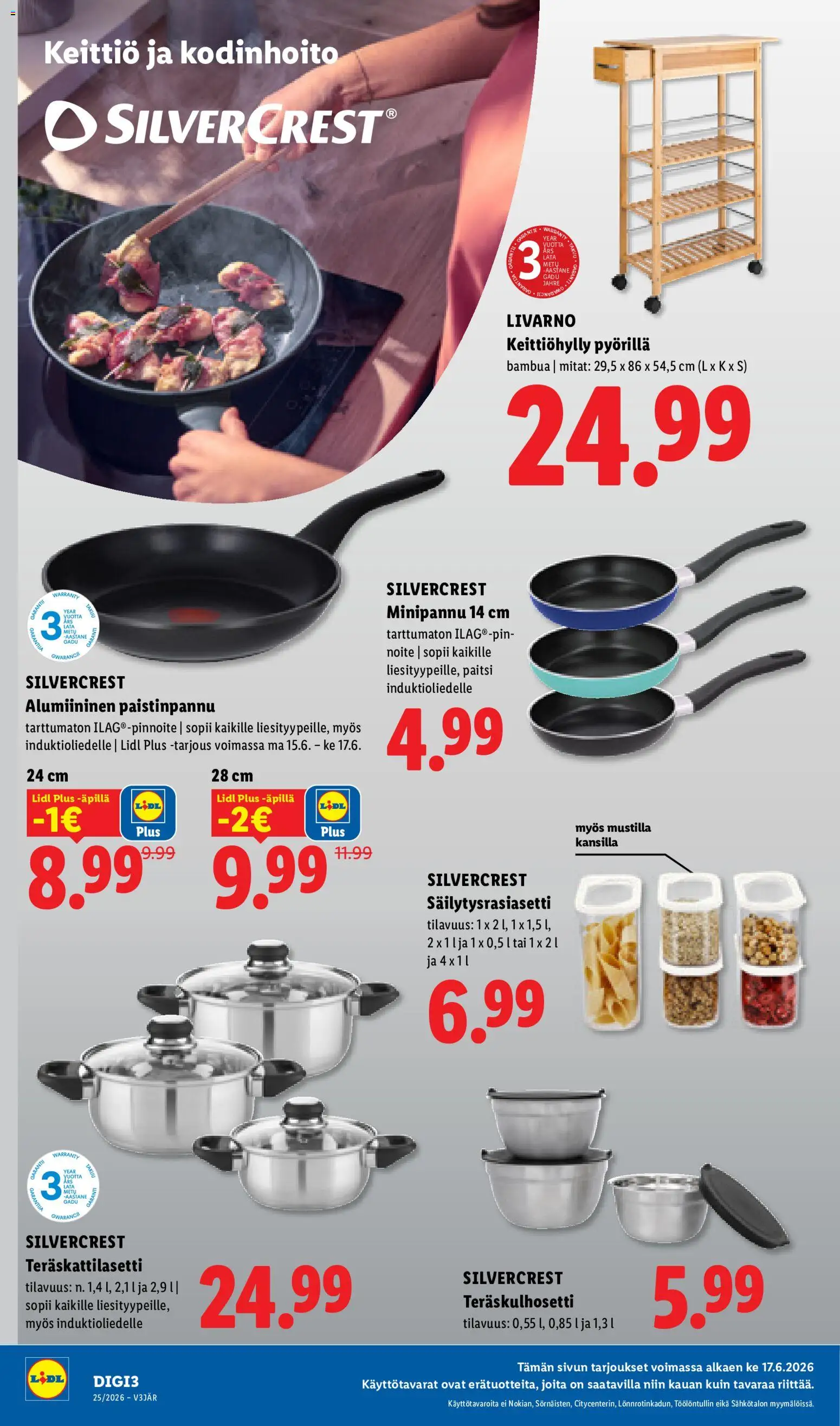 Lidl tarjoukset - Helsinki – voimassa 17.06.2026 alkaen | Sivu: 19 | Tuotteet: Paistinpannu, Keittiö