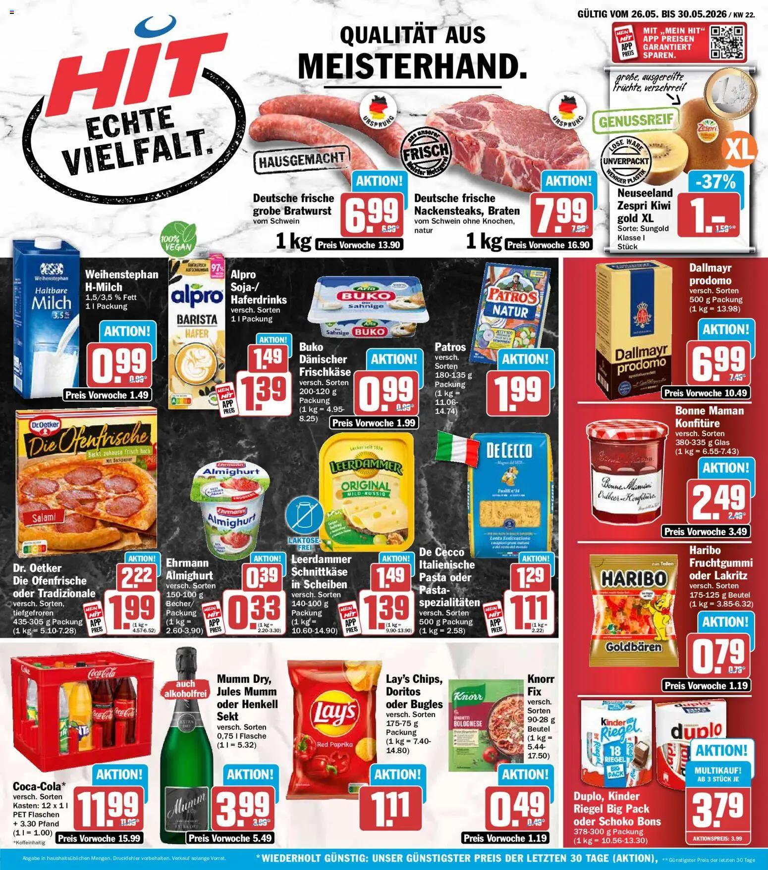 HIT Prospekt – gültig ab 26.05.2026 | Seite: 1 | Produkte: Haribo, Knorr, Pasta, Bonne maman