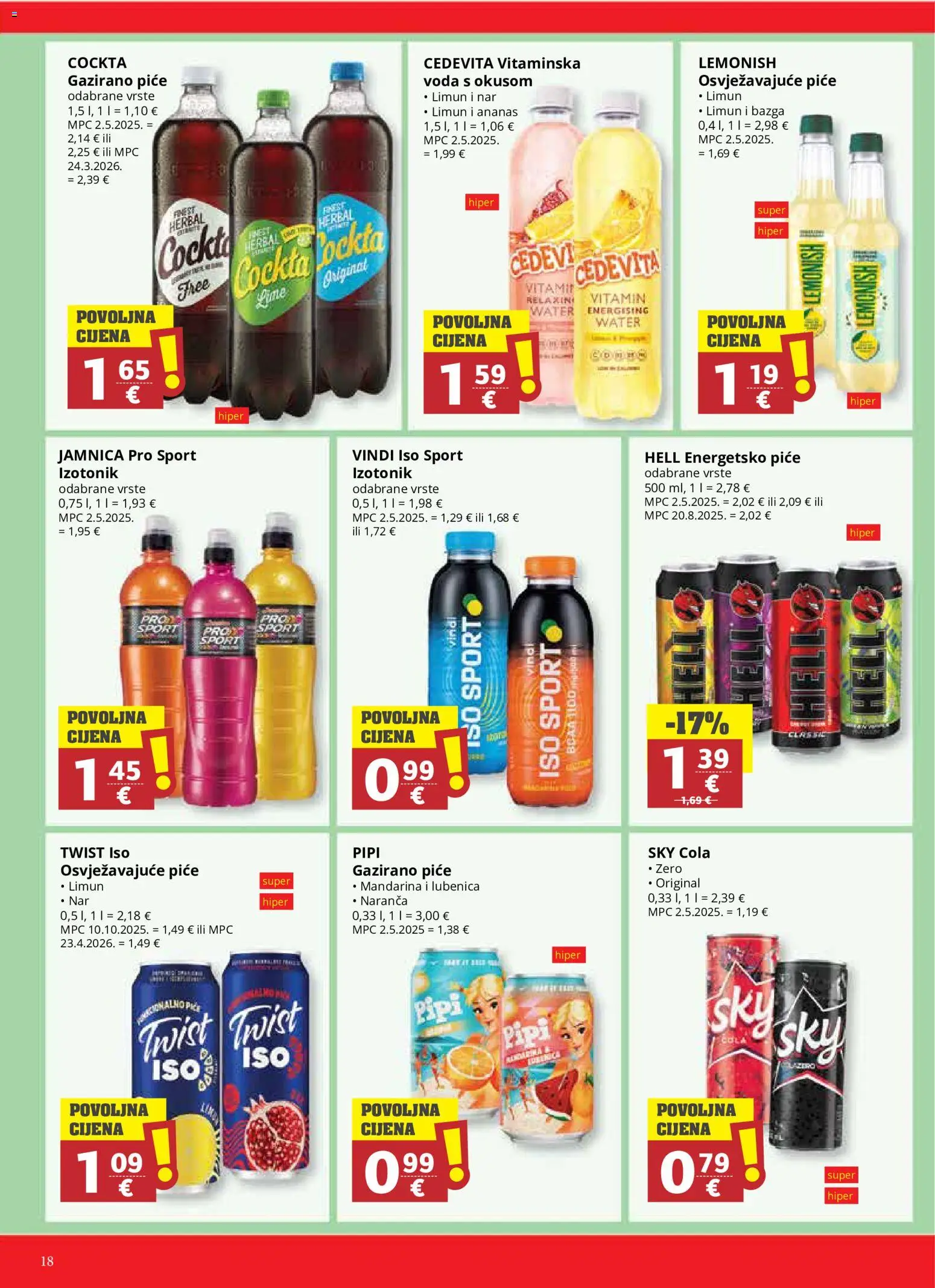 Ribola katalog | vrijedi od 08.07.2026 | Stranica: 18 | Proizvodi: Sky Cola, Ananas, Jamnica, Bazga