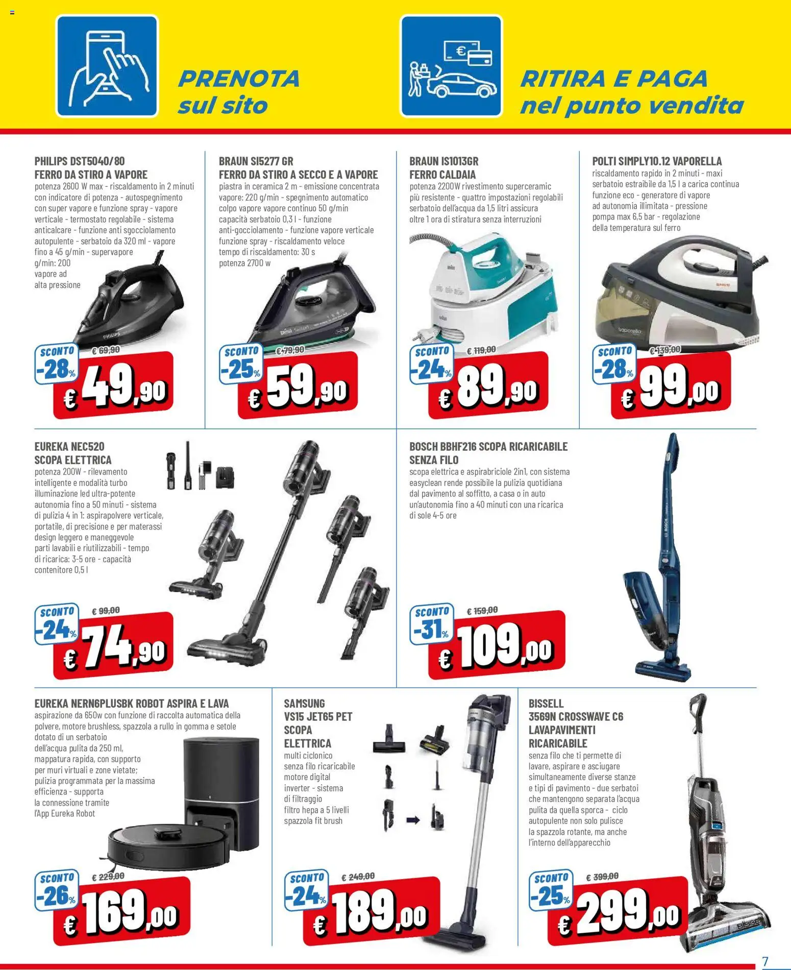 Volantino A&O del 02.05.2026 | Pagina: 7 | Prodotti: Spazzola, Generatore, Robot, Samsung