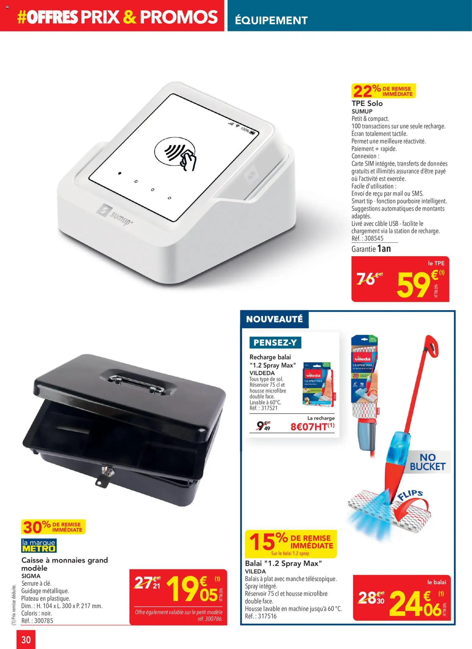 {H1} | Page: 30 | Produits: USB, Plateau, Vileda, Livre