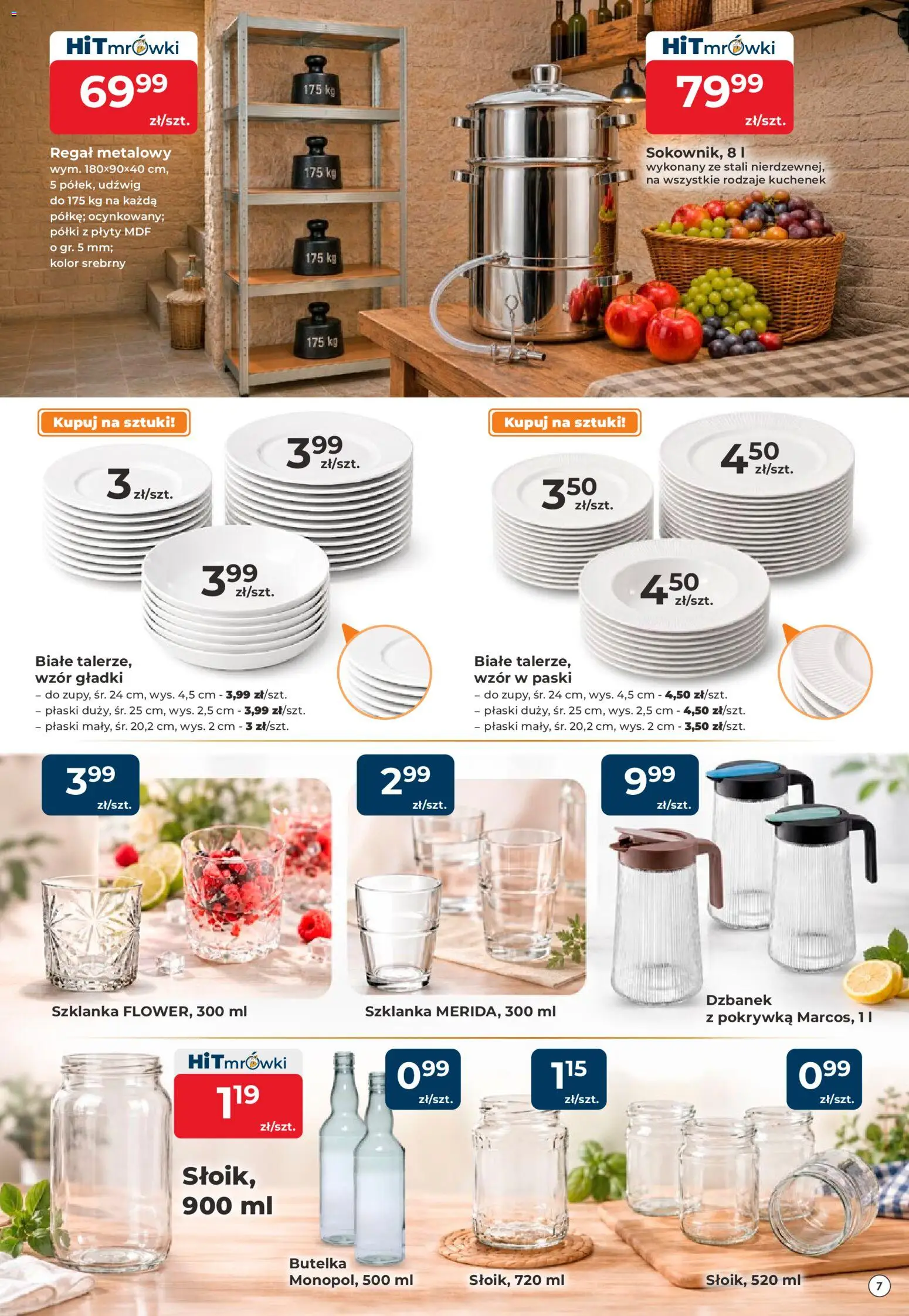 Mrówka gazetka - Tarnów od 05.06.2026 | Strona: 7 | Produkty: Szklanka, Dzbanek, Regał metalowy, Regał