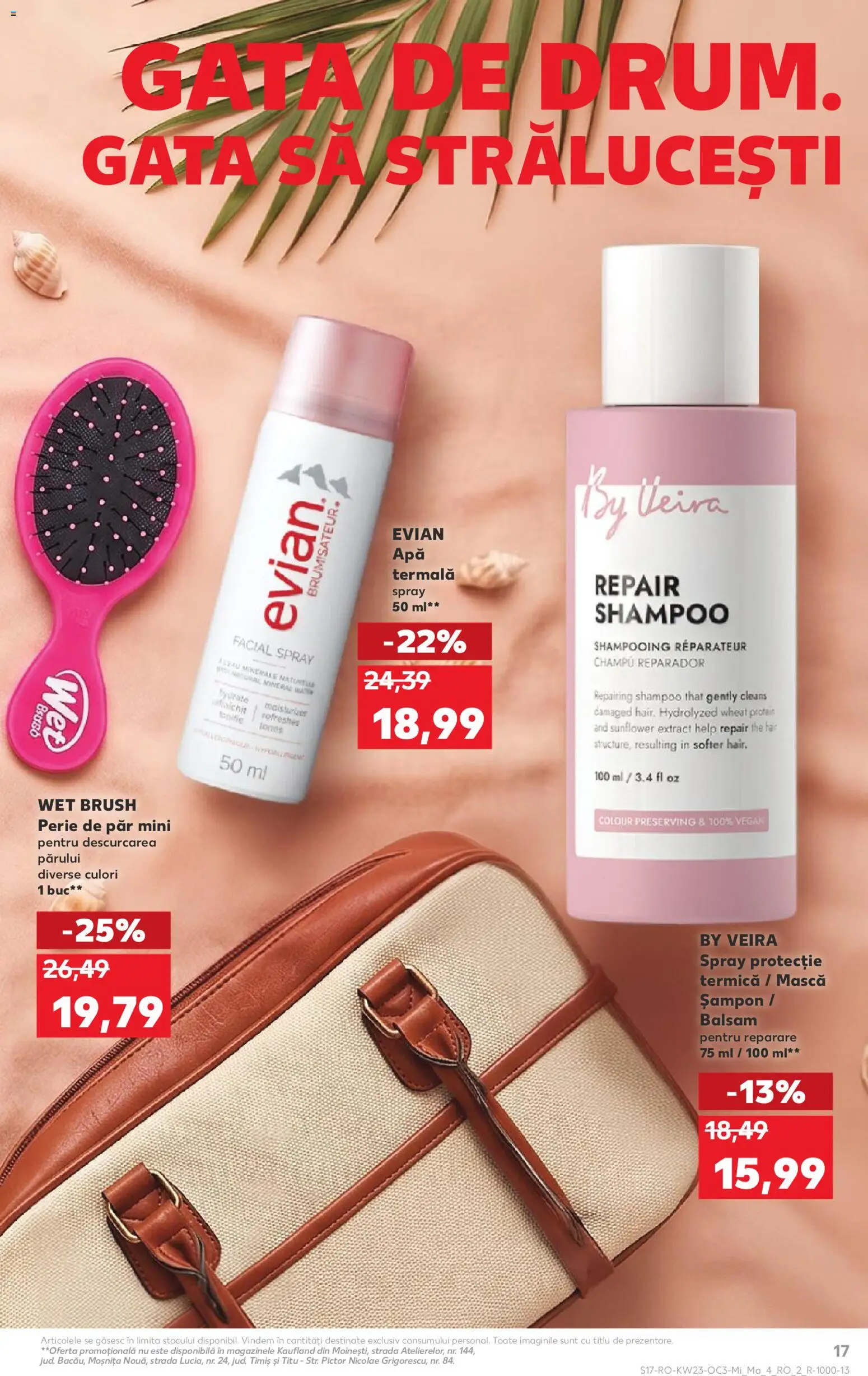 Noul catalog Kaufland – valabil de la 03.06.2026 | Pagină: 17 | Produse: Perie de păr, Șampon, Balsam, Apă