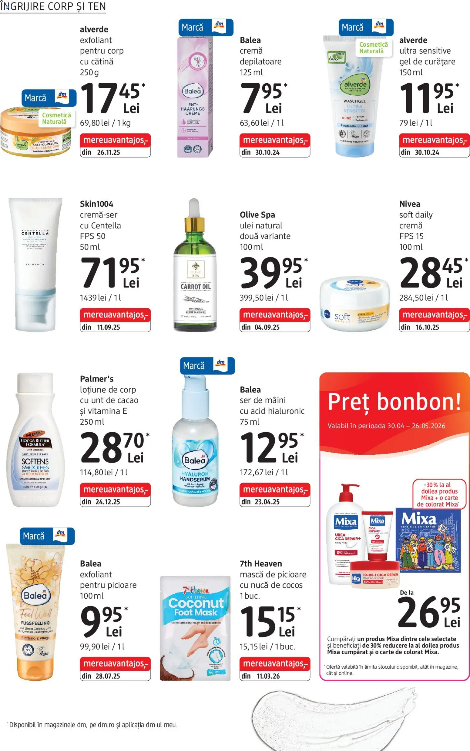 Noul catalog DM drogeriemarkt – valabil de la 30.04.2026 | Pagină: 10 | Produse: Serum, Cremă, Cremă depilatoare, Cacao
