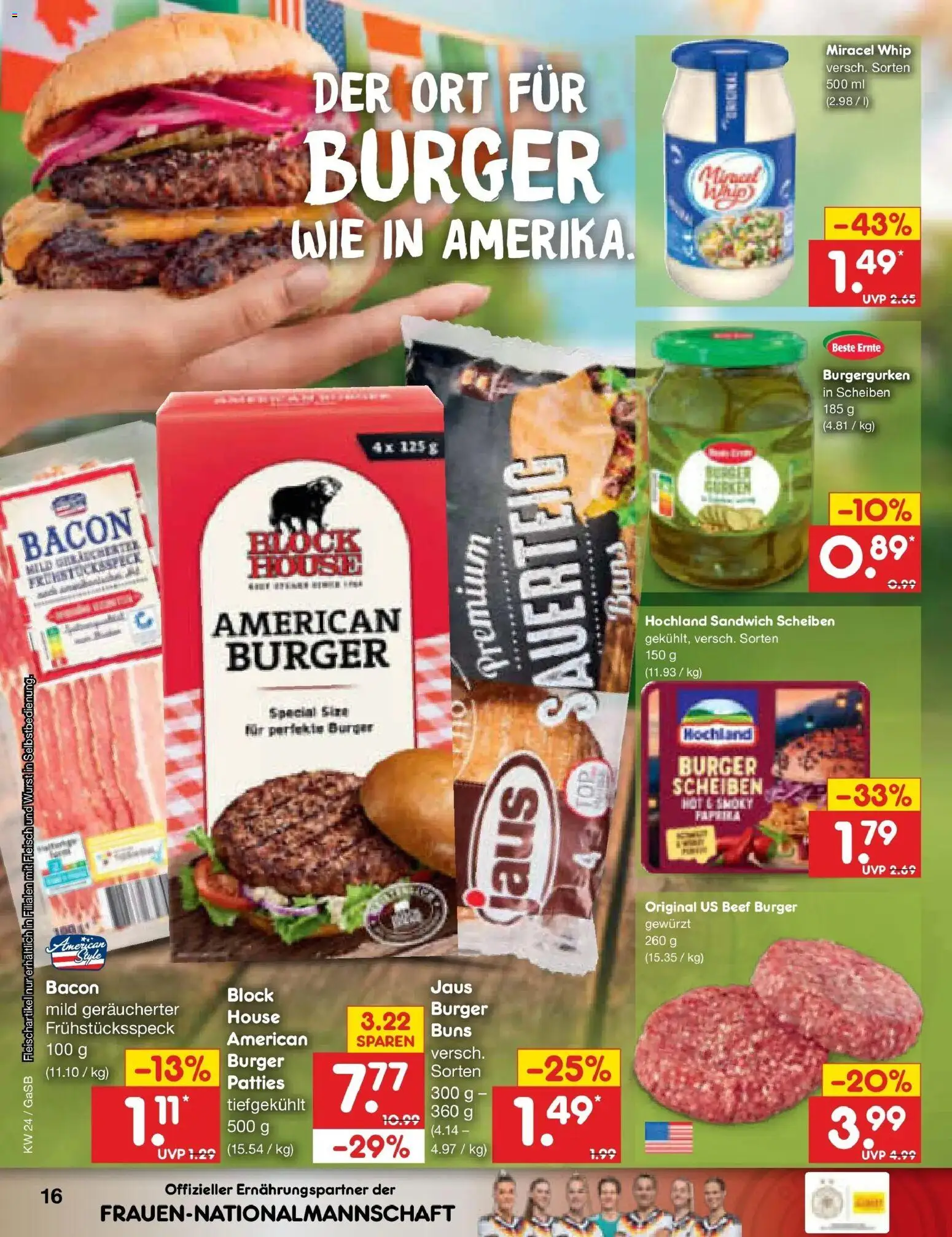Netto Marken-Discount Prospekt Bremen-Lesum – gültig ab 08.06.2026 | Seite: 26 | Produkte: Burger, Miracel whip, Wurst, Fleisch