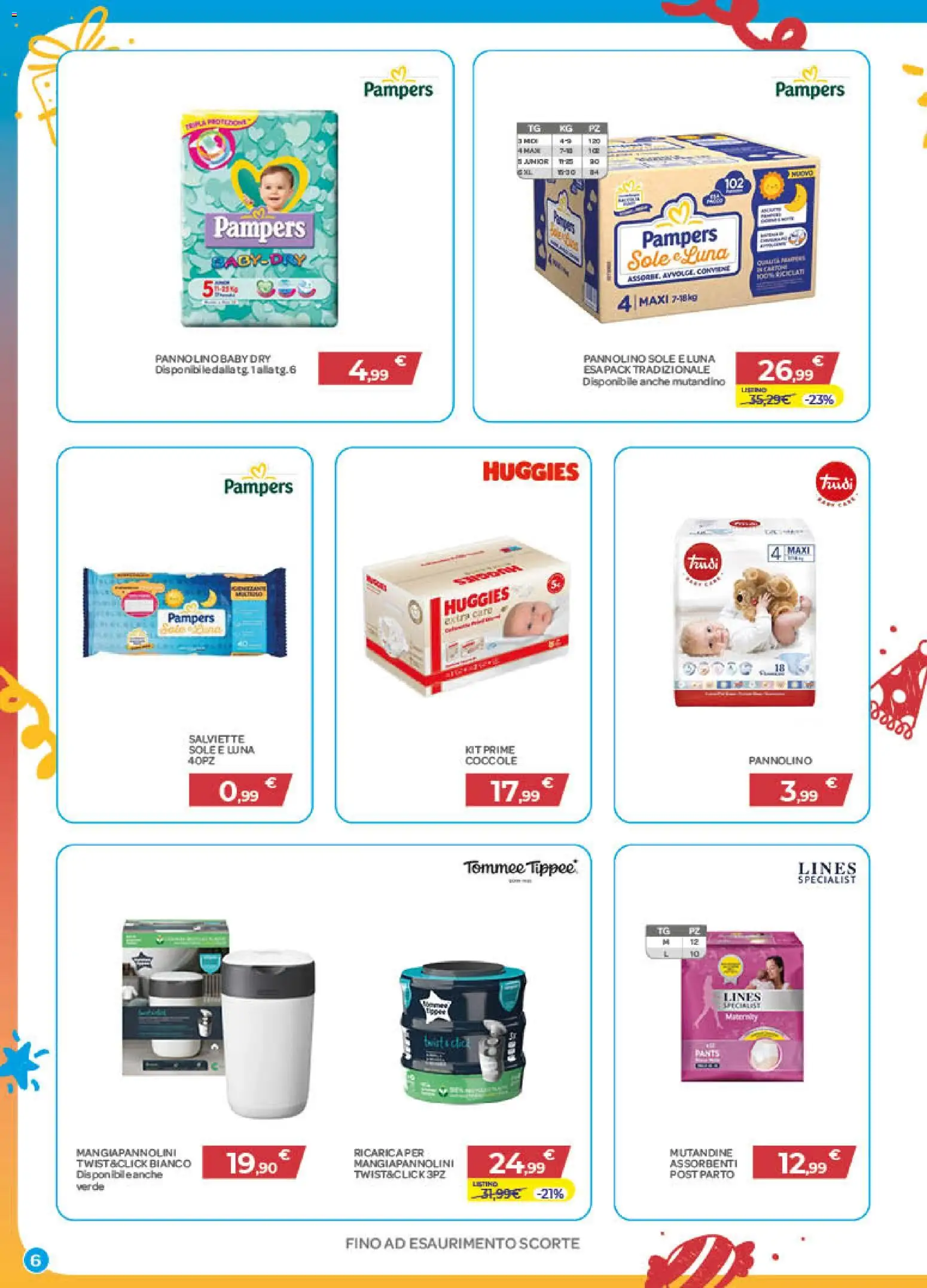 Volantino Bimbo store del 01/10/2026 | Pagina: 6 | Prodotti: Mutandine, Pampers, Assorbenti