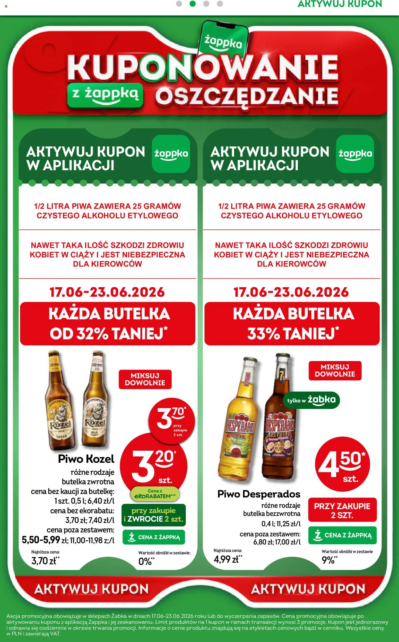 Żabka gazetka od 17.06.2026 | Strona: 59 | Produkty: Piwo Desperados, Piwo, Piwo kozel