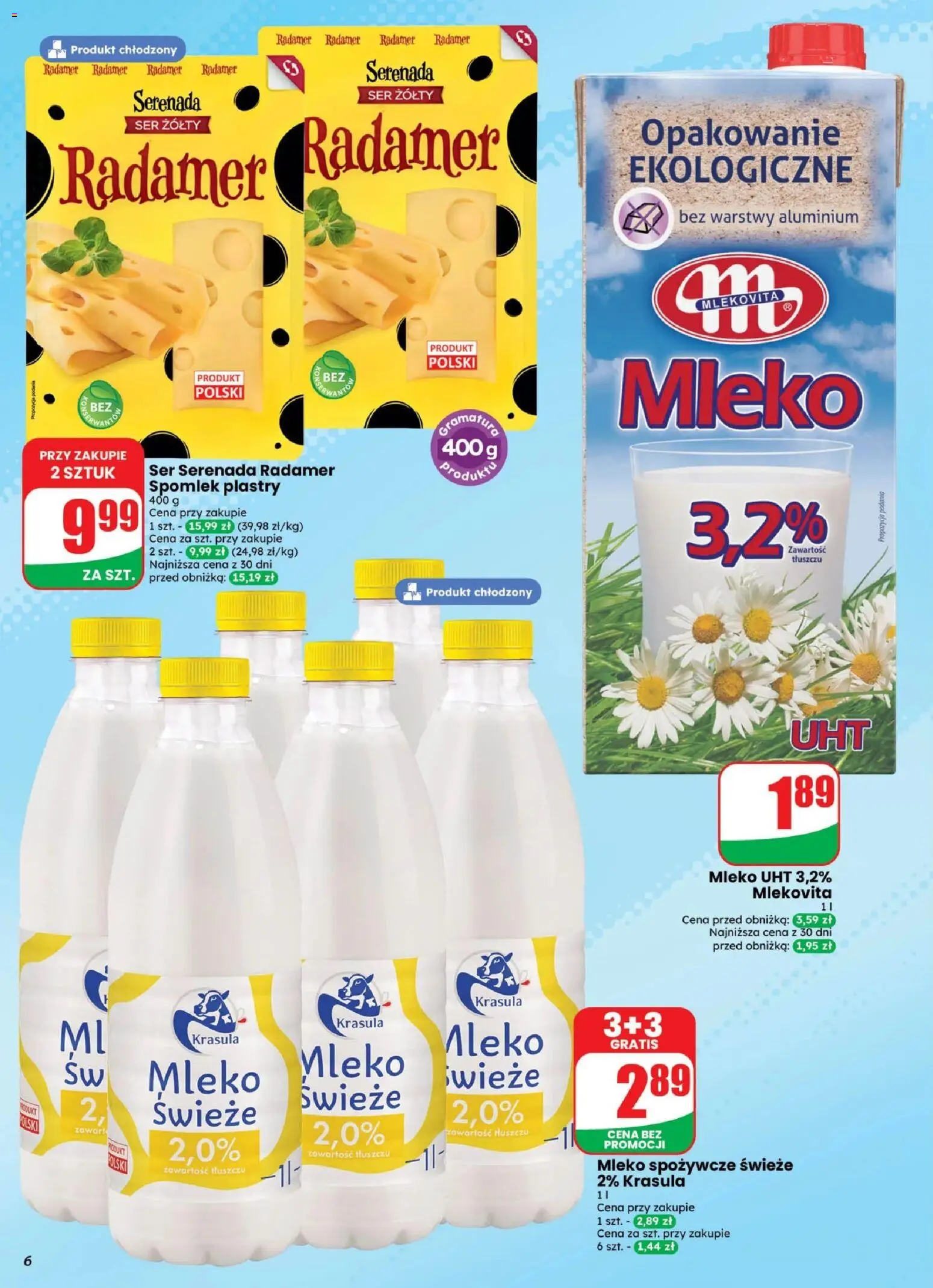 Dino gazetka - Weekendowe Okazje od 14.08.2026 | Strona: 6 | Produkty: Ser żółty, Mleko, Ser, Mleko UHT