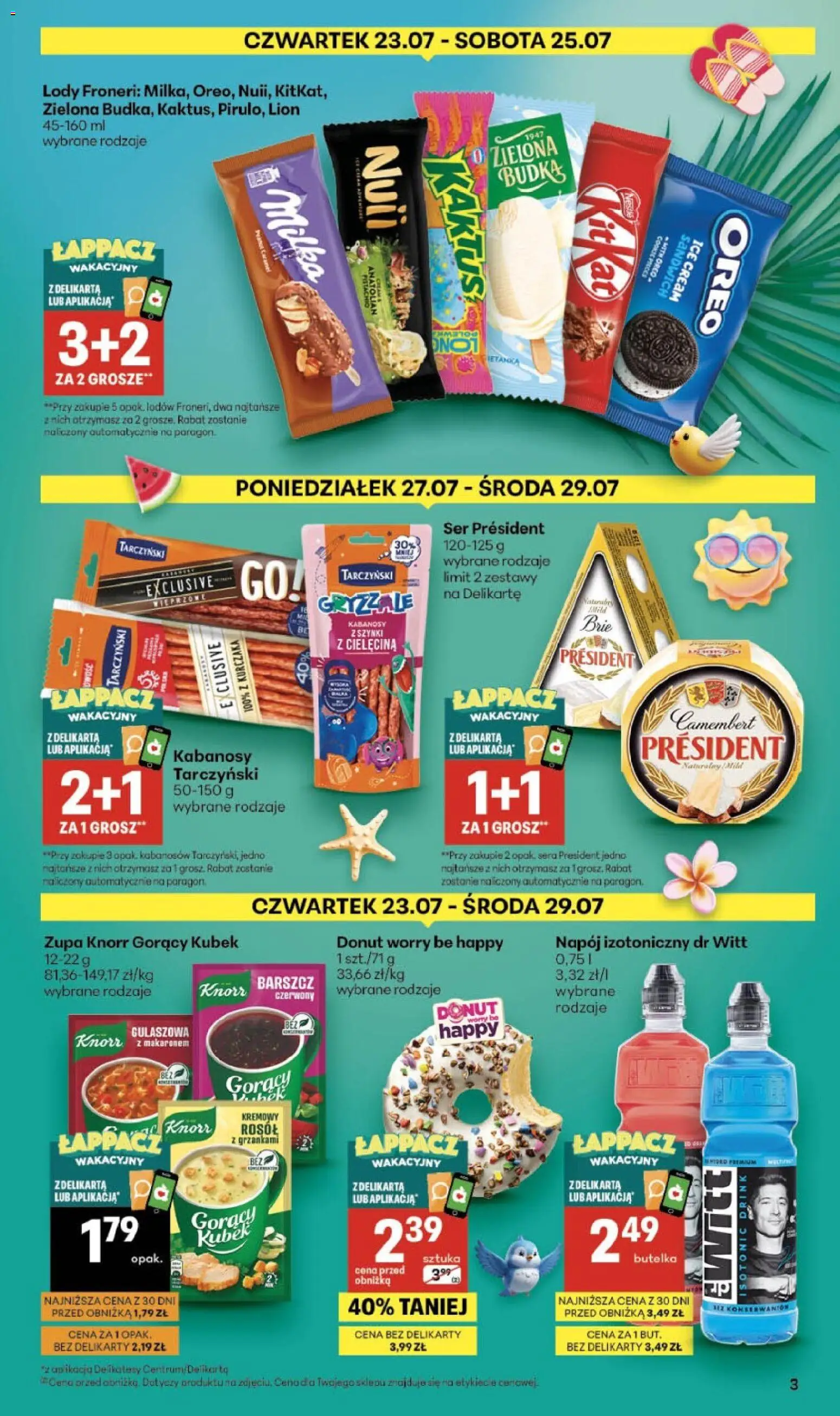 Delikatesy Centrum gazetka od 23.07.2026 | Strona: 3 | Produkty: Sandwich, Delikatesy, Zupa, Lody