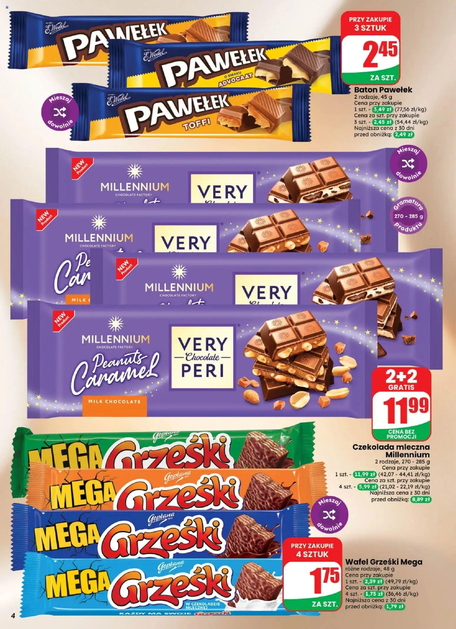 Dino gazetka - Weekendowe Okazje od 21.08.2026 | Strona: 4 | Produkty: Czekolada mleczna, Baton, Czekolada