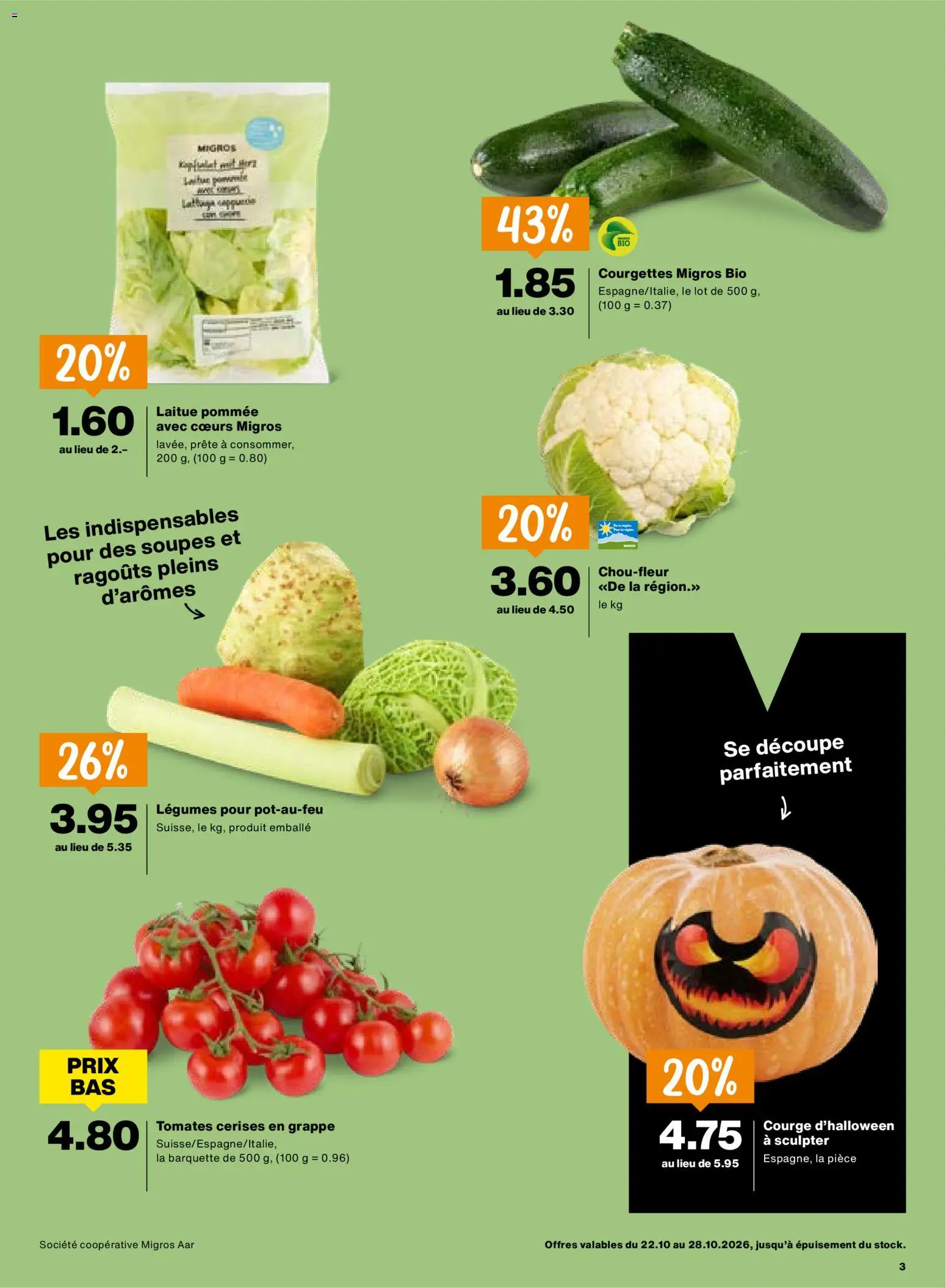Migros aktionen FR – gültig ab 22.10.2026 | Seite: 3 | Produkte: Zucchini