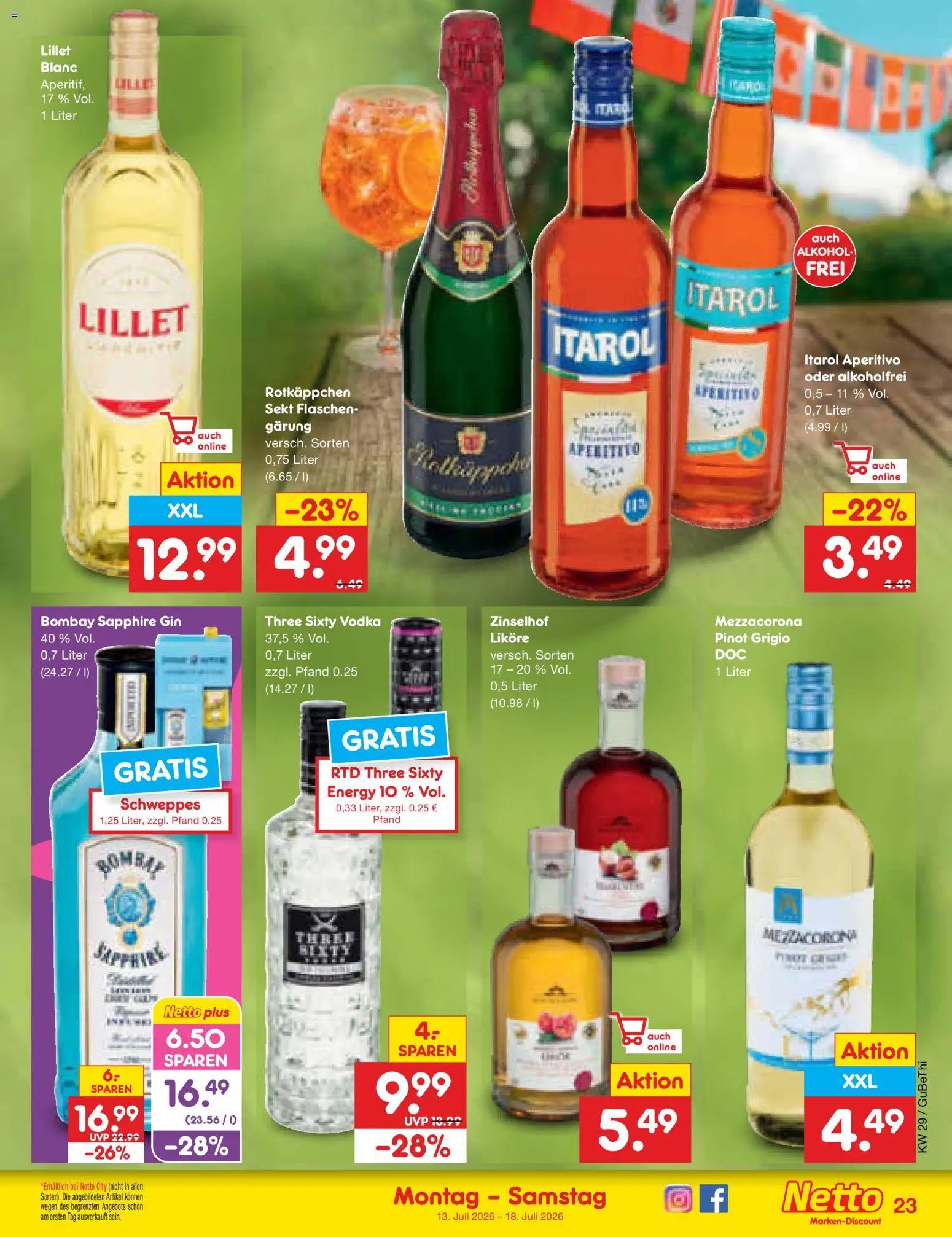 Netto Marken-Discount Prospekt – gültig ab 13.07.2026 | Seite: 31 | Produkte: Sekt, Schweppes, Rotkäppchen, Vodka