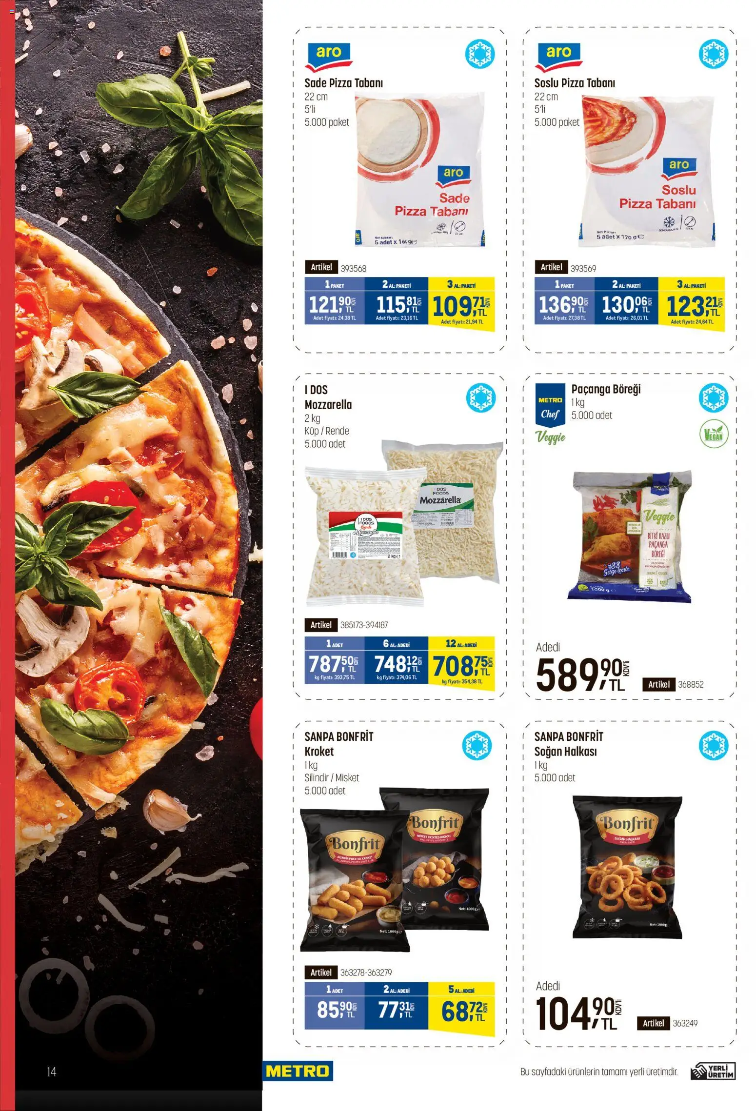 Metro - Fast Food - 23 Eylül 2026 tarihinden itibaren geçerlidir | Sayfa: 14 | Ürünler: Pizza, Rende, Patates, Soğan