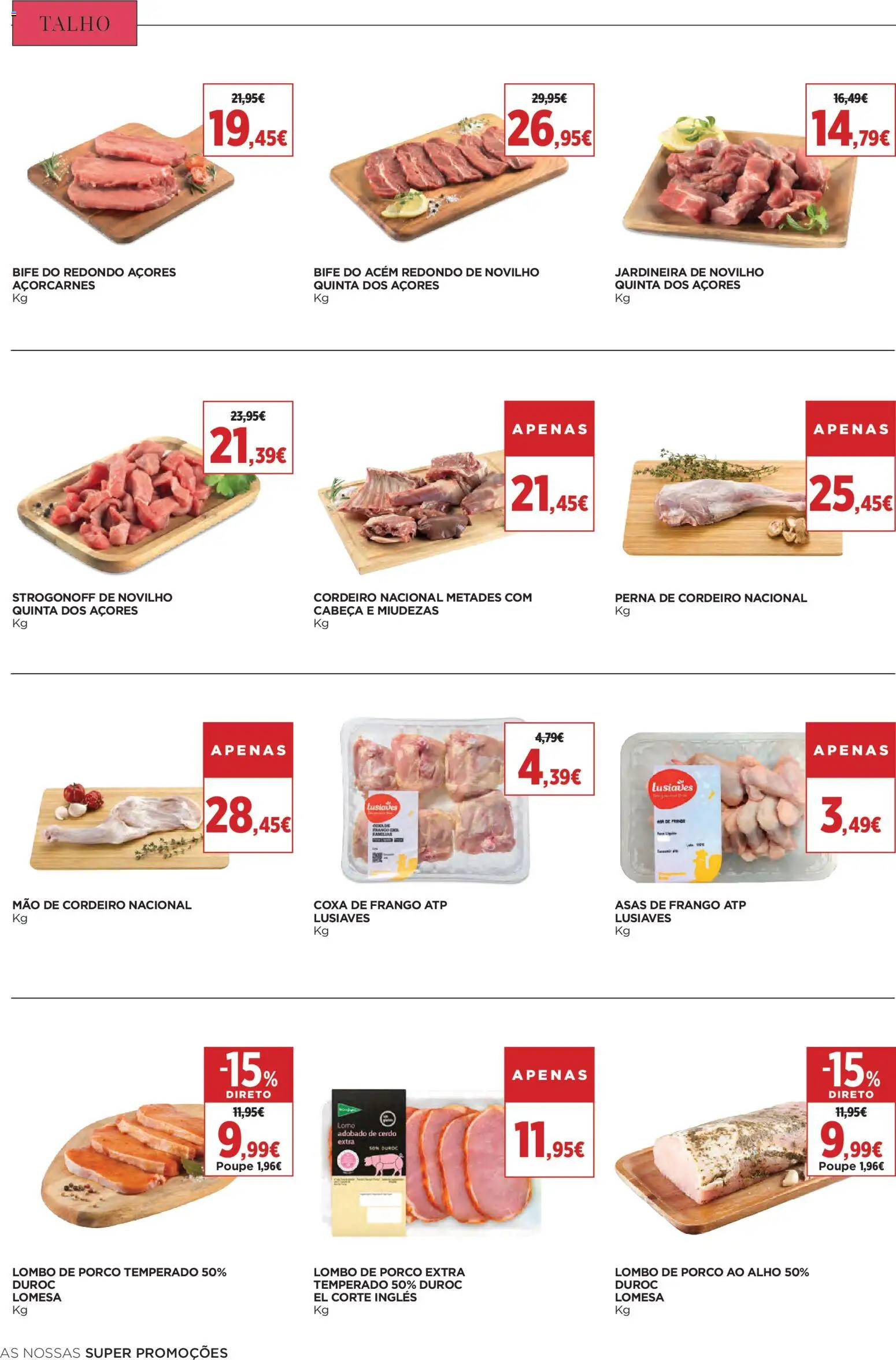 El Corte Ingles folheto │ válido de 02/10/2026 | Página: 14 | Produtos: Asas de frango, Lombo de porco, Bife, Alho