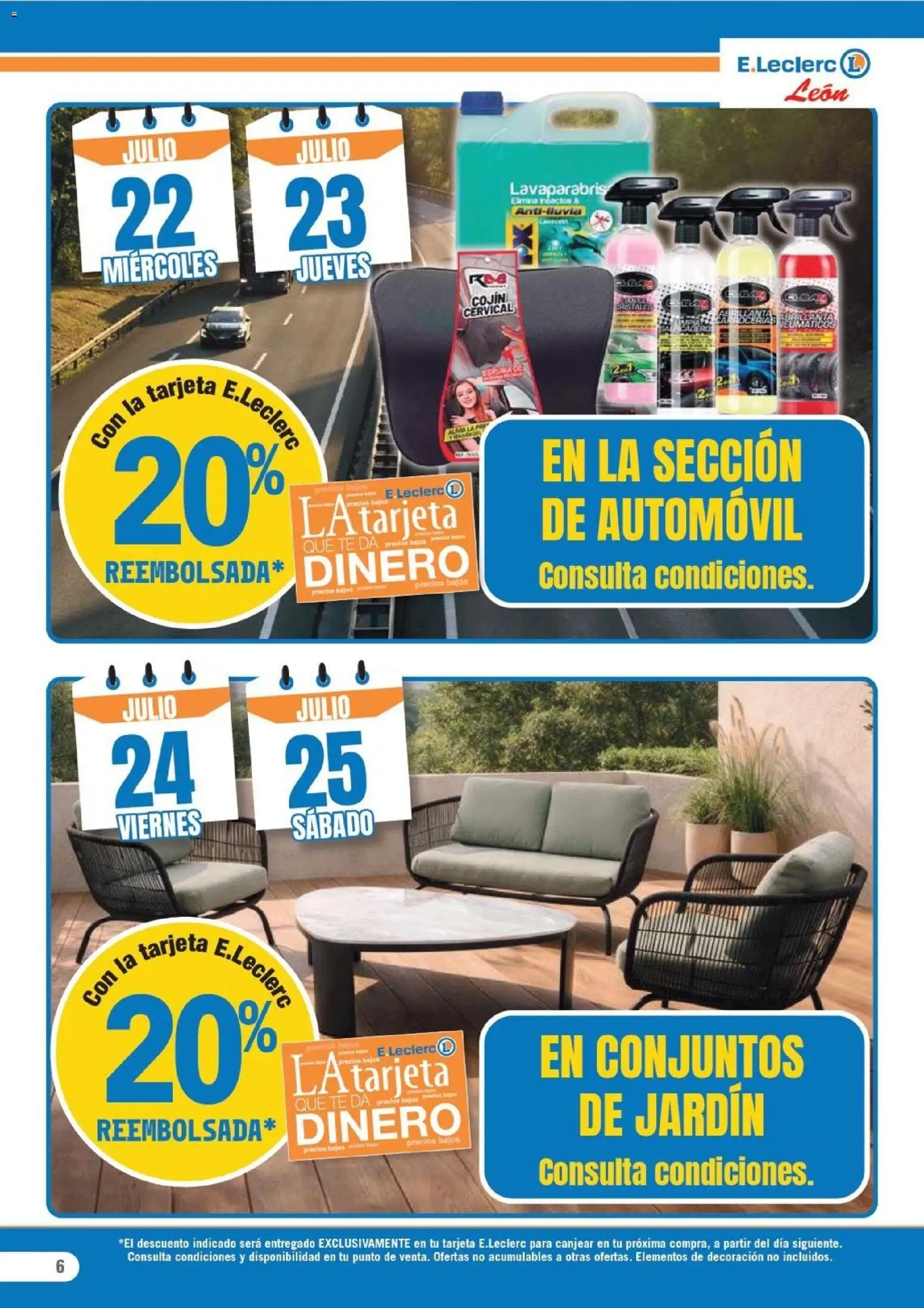 E.Leclerc folleto León │ válido desde el 22/07/2026 | Página: 6 | Productos: Té, Cojín