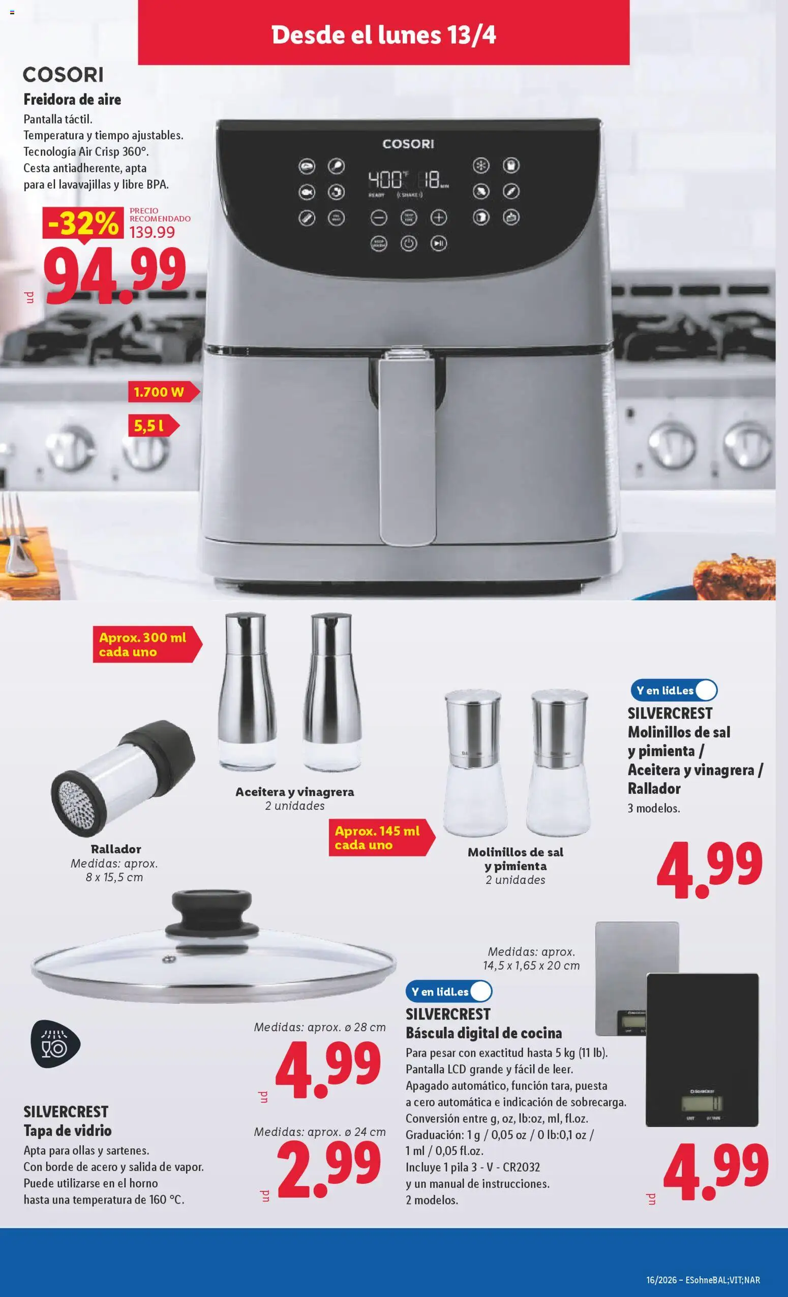 Lidl folleto de bazar │ válido desde el 13.04.2026 | Página: 9 | Productos: El horno, Horno, Lavavajillas, Freidora