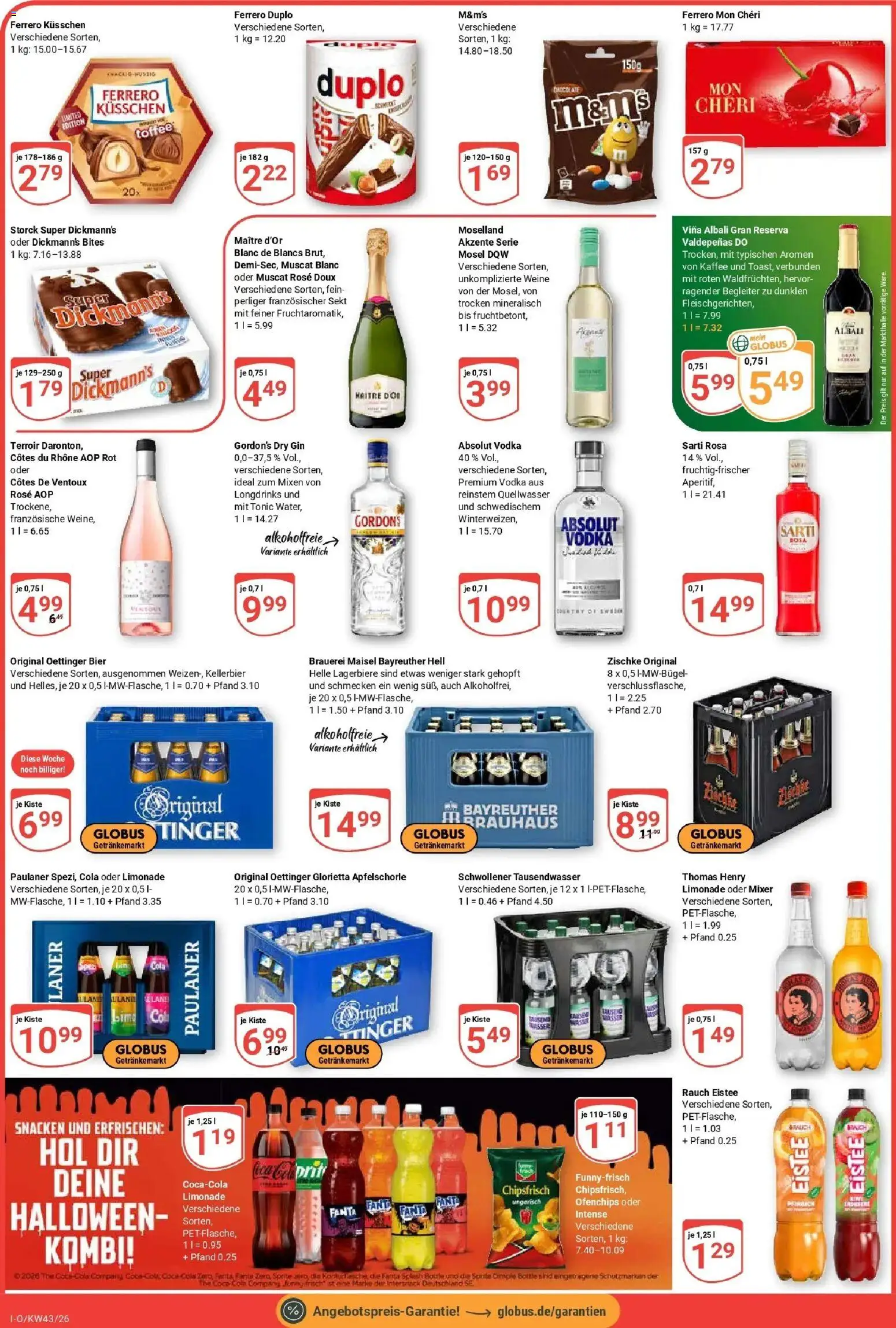 Globus Prospekt Idar-Oberstein (ab 19.10.2026) » Angebote online | Seite: 3 | Produkte: Bayreuther hell, Ferrero duplo, Kaffee, Oettinger