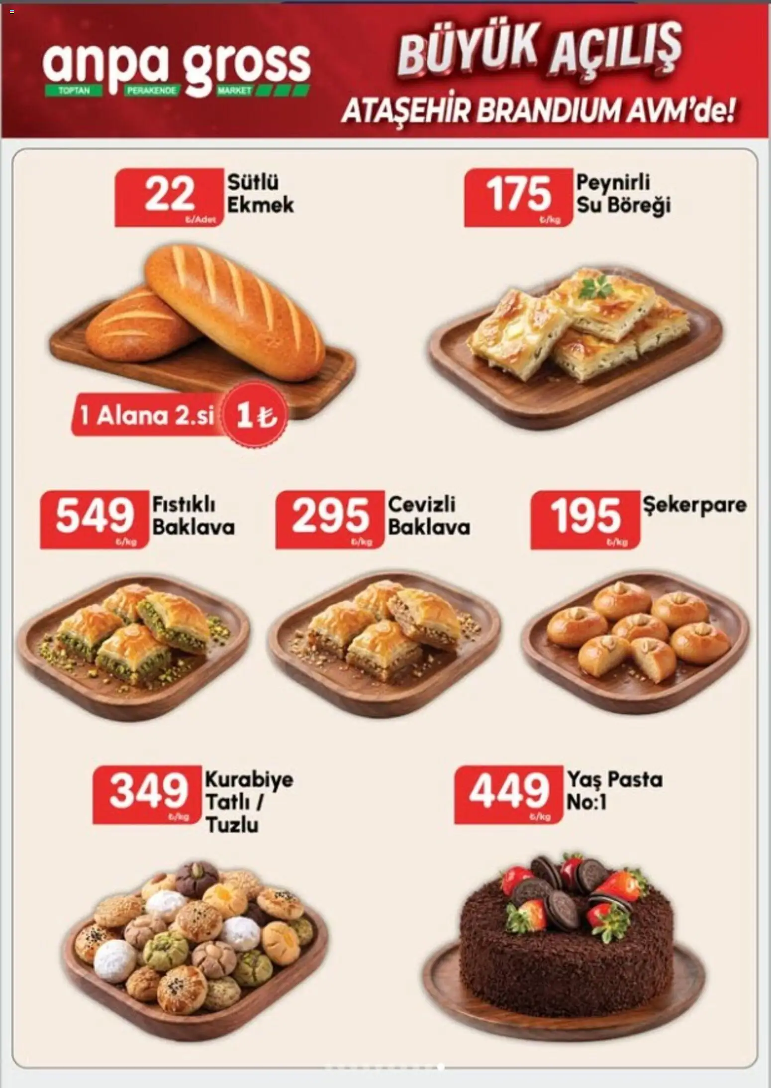 Anpa Gross - Ataşehir Brandium AVM’deki açılışımıza katalog - 17 Ekim 2026 tarihinden itibaren geçerlidir | Sayfa: 10 | Ürünler: Ekmek, Kurabiye, Su