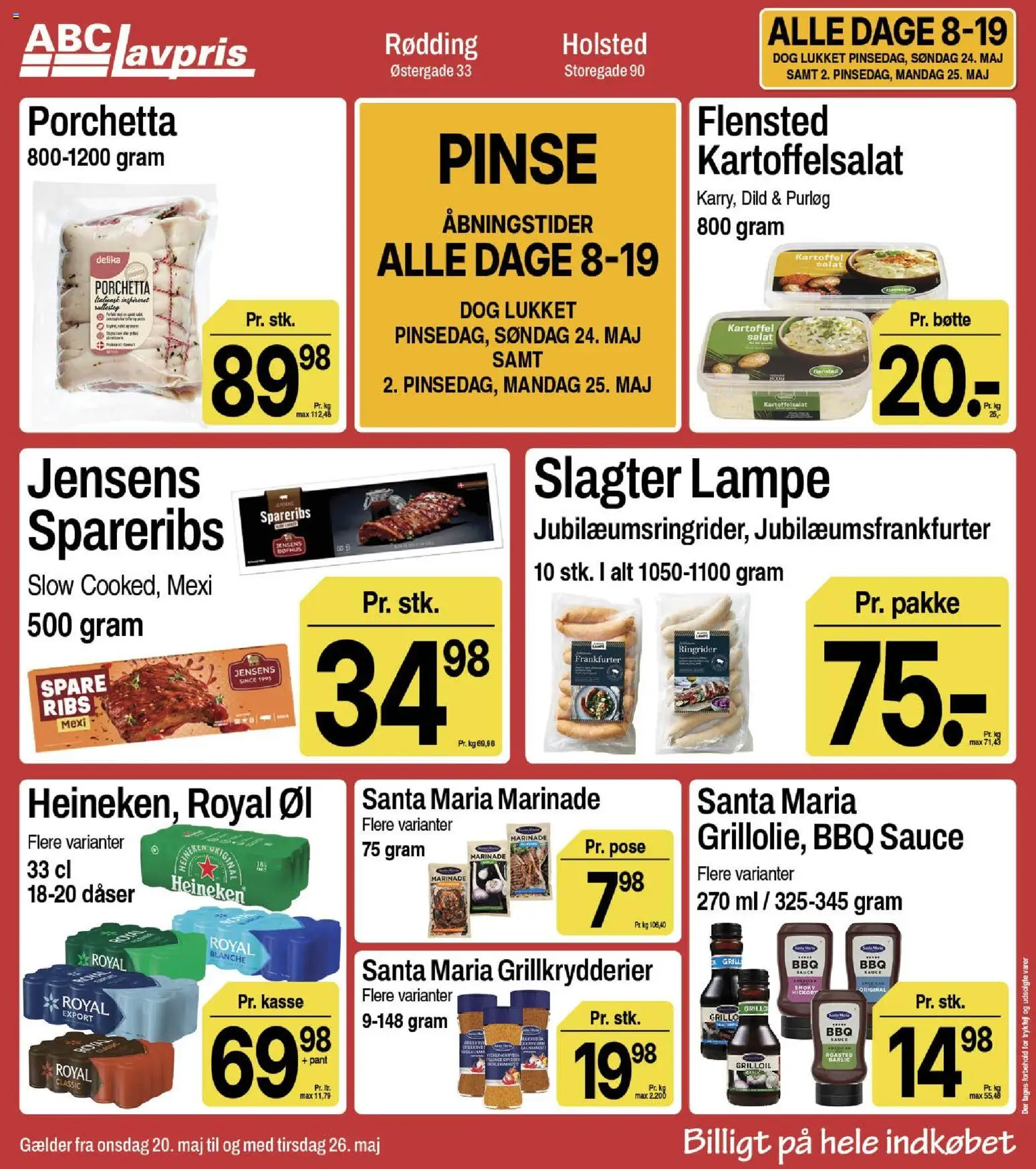Abc Lavpris tilbudsavis – gyldig fra 20.05.2026 | Side: 1 | Produkter: Kartoffelsalat, Øl, Ribs, Spareribs
