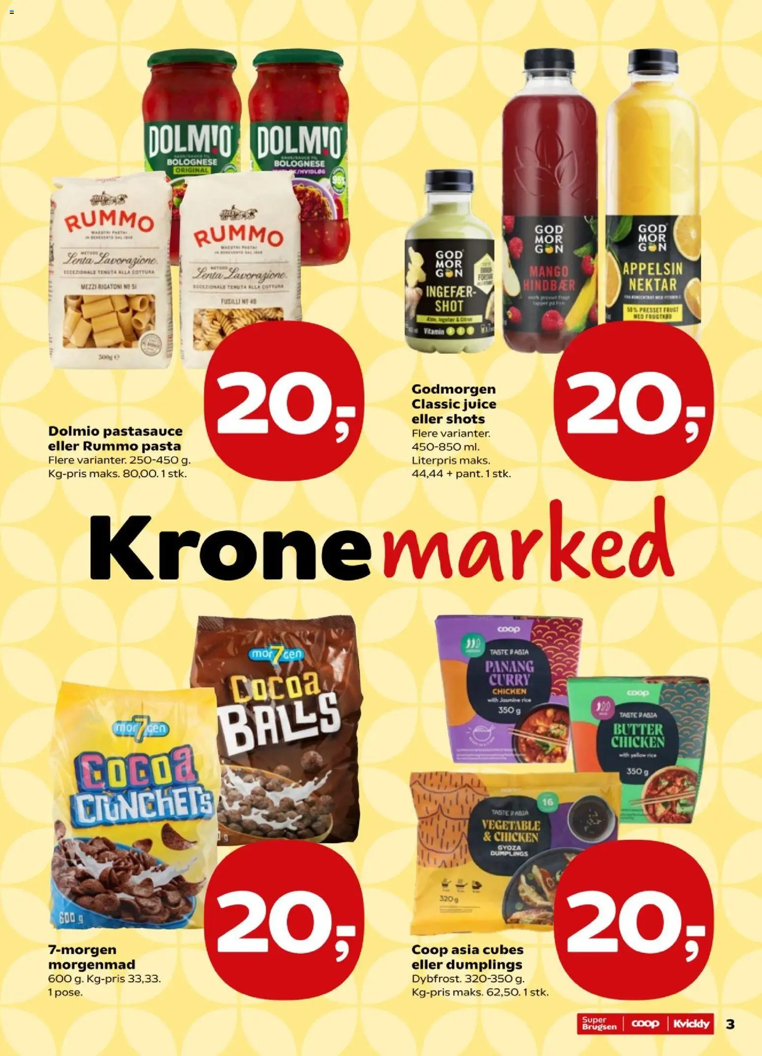 Super Brugsen tilbudsavis – gyldig fra 23/10/2026 | Side: 3 | Produkter: Juice, Ingefær, Pasta, Hindbær