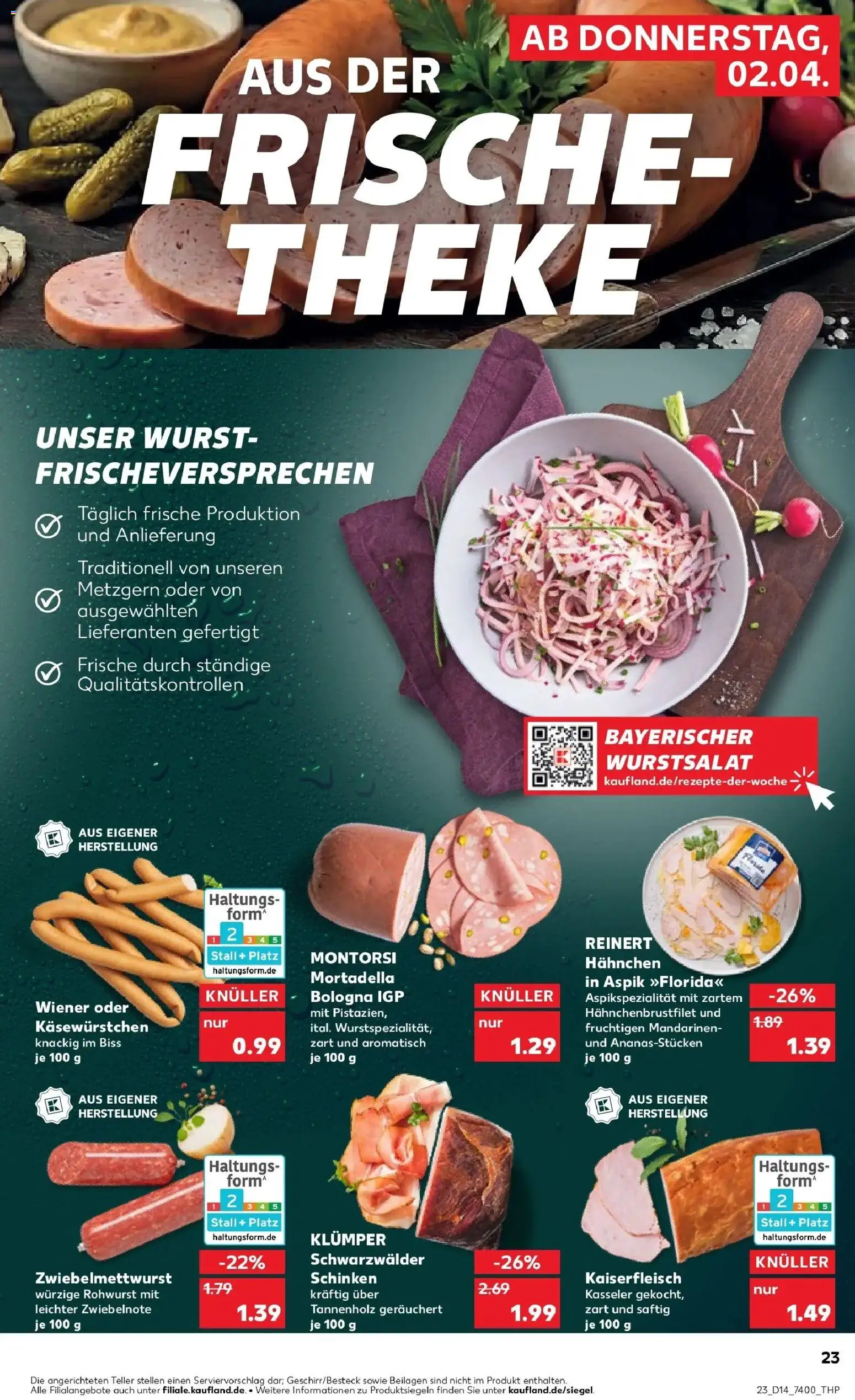 Kaufland Prospekt Seelow	 – gültig ab 02.04.2026 | Seite: 23 | Produkte: Hahnchen, Theke, Mandarinen, Schinken