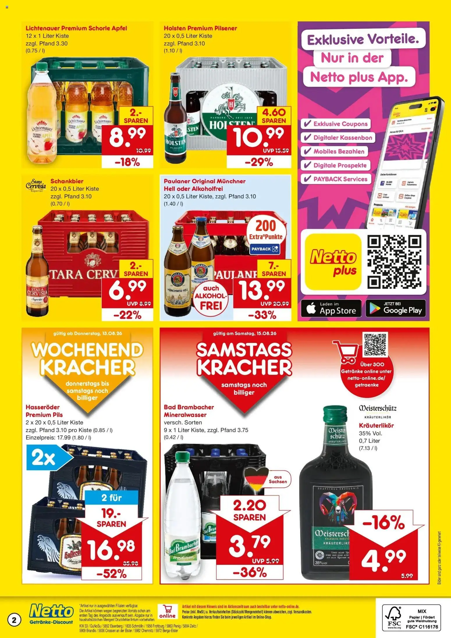 Netto Marken-Discount Prospekt Penig – gültig ab 10.08.2026 | Seite: 2 | Produkte: Holsten, Kraut, Hasseröder, Paulaner