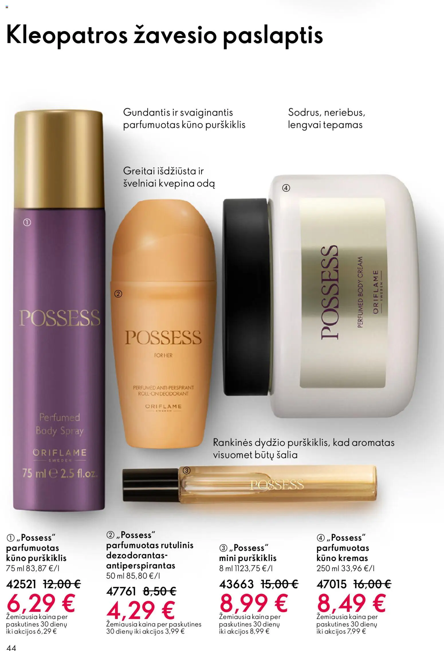 Oriflame akcijos nuo 03.06.2026 | Puslapis: 44 | Prekių: Kremas, Kūno kremas, Dezodorantas, Antiperspirantas