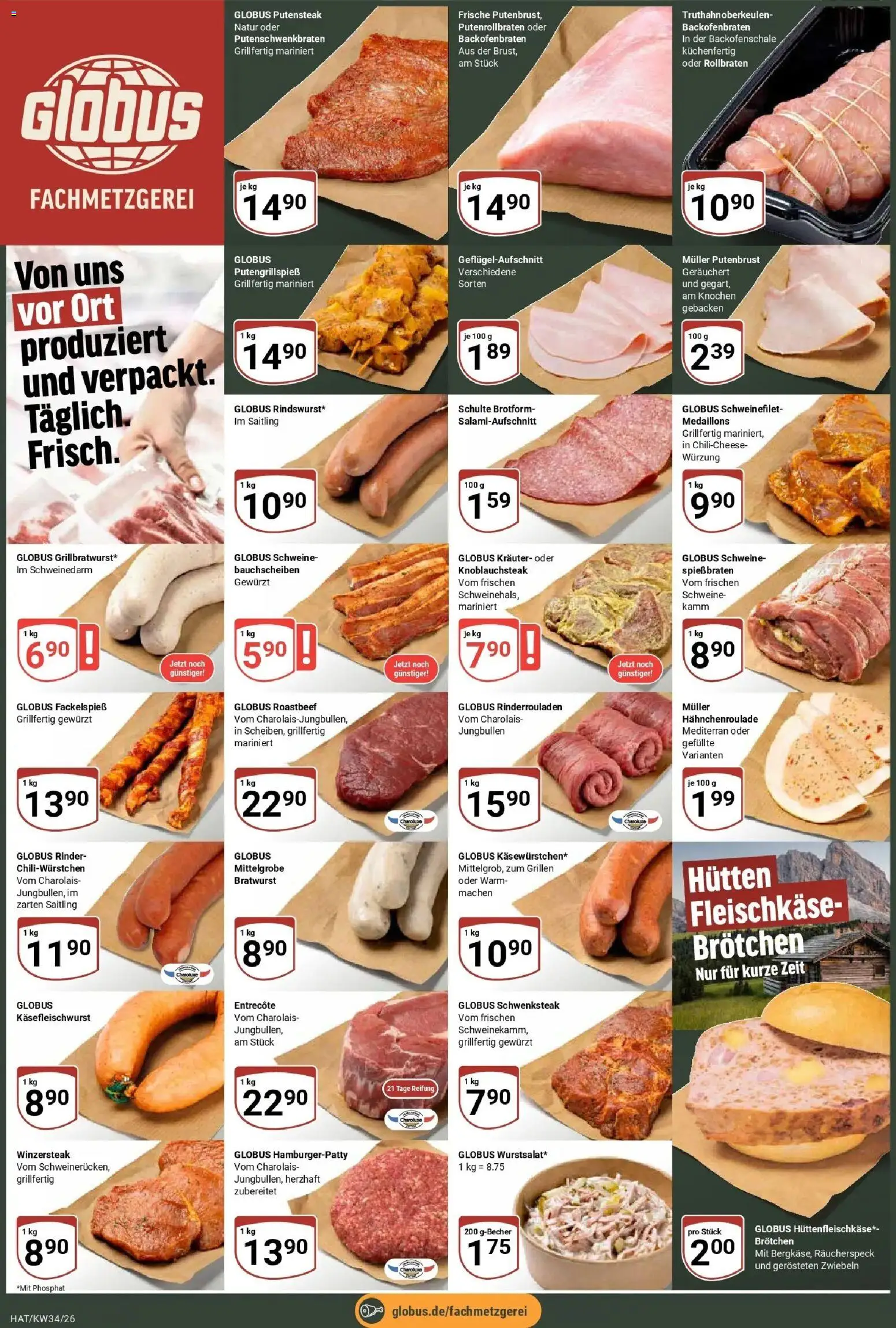 Globus Prospekt Hattersheim (ab 17.08.2026) » Angebote online | Seite: 2 | Produkte: Rinderrouladen, Putenbrust, Entrecote, Zwiebeln