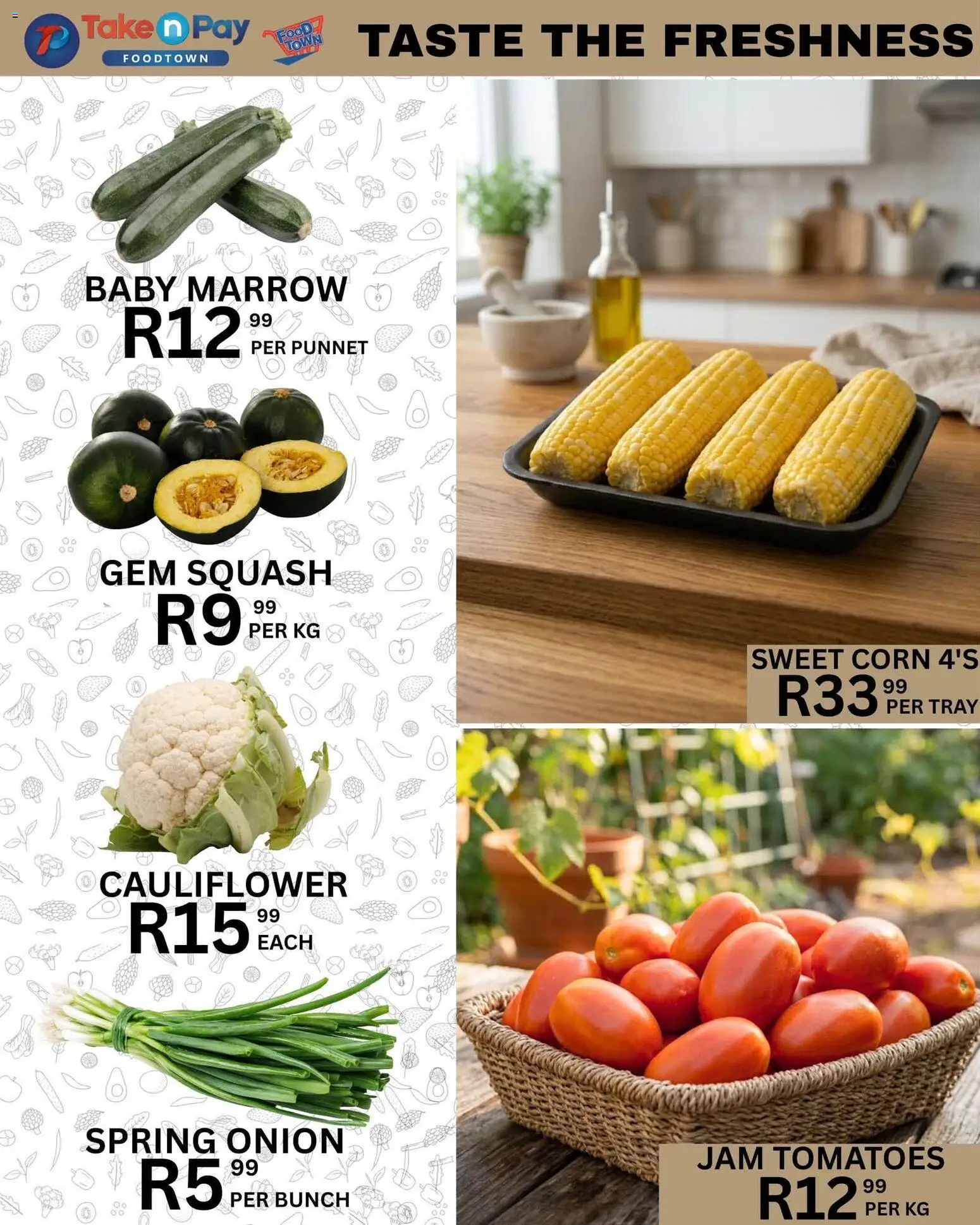 New Take n Pay catalogue – valid from 02/08/2026 | Page: 15 | Products: Cauliflower, Corn, Tray, Tomatoes