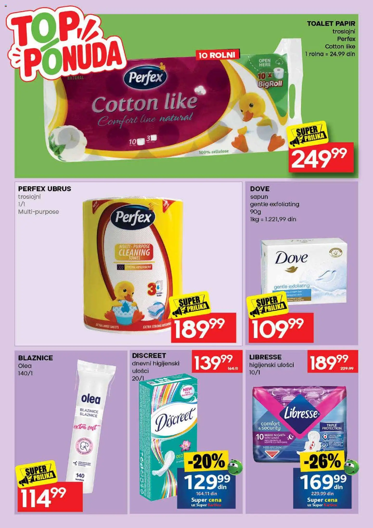 Roda katalog - važi od 31.08.2026 | Strana: 50 | Proizvode: Higijenski ulošci, Toalet papir, Ubrus, Sapun