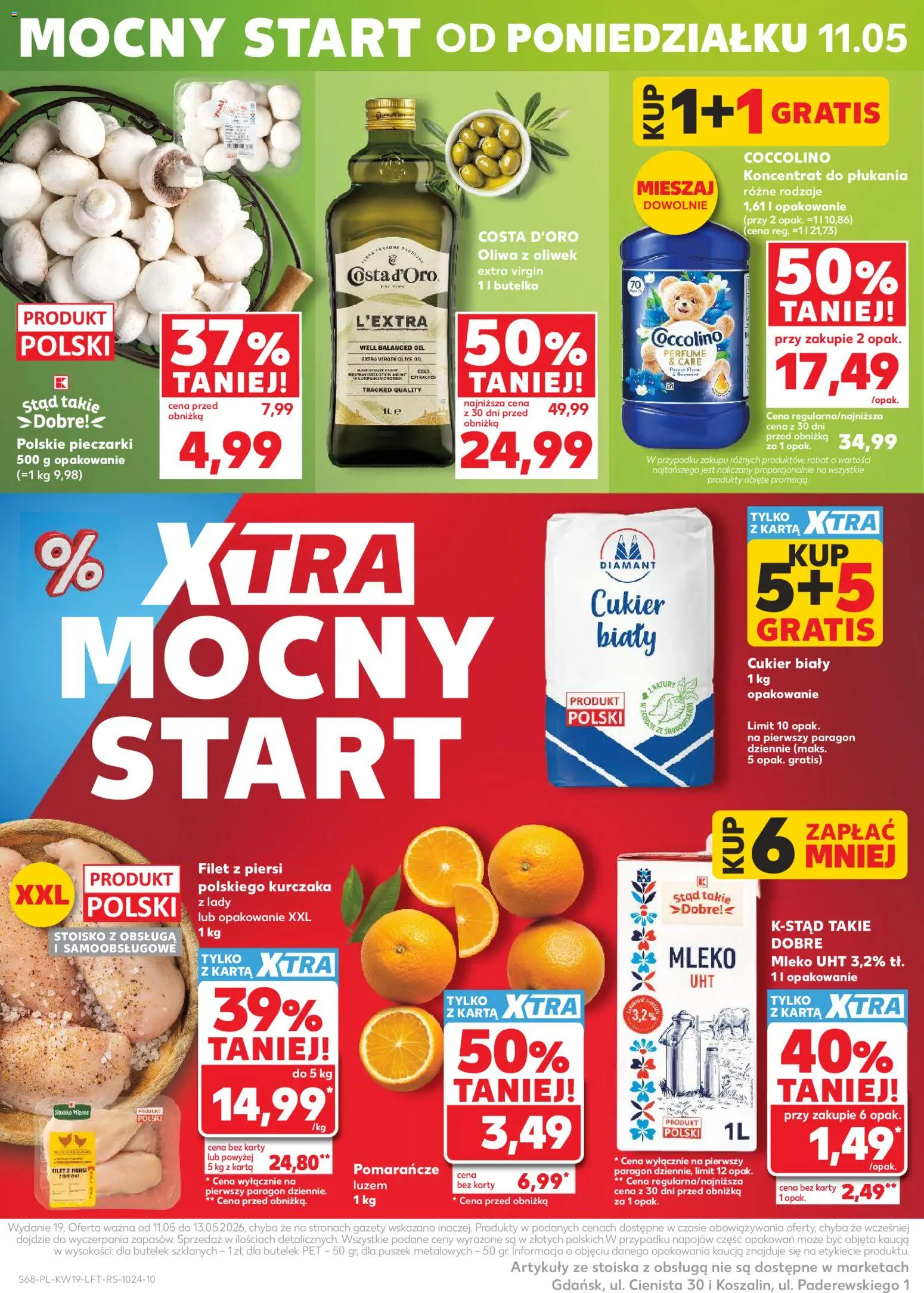 Kaufland gazetka od 07.05.2026 | Strona: 68 | Produkty: Pieczarki, Oliwa z oliwek, Coccolino, Cukier