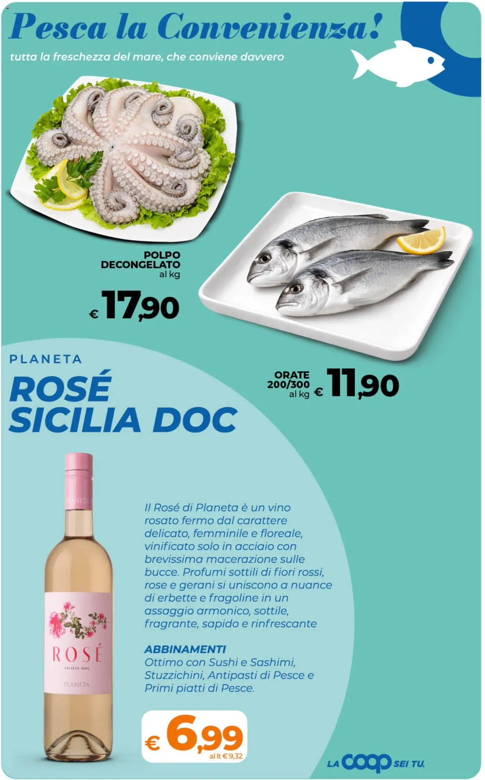 Volantino Ipercoop del 19.05.2026 | Pagina: 24 | Prodotti: Pesce, Vino, Gerani, Sushi