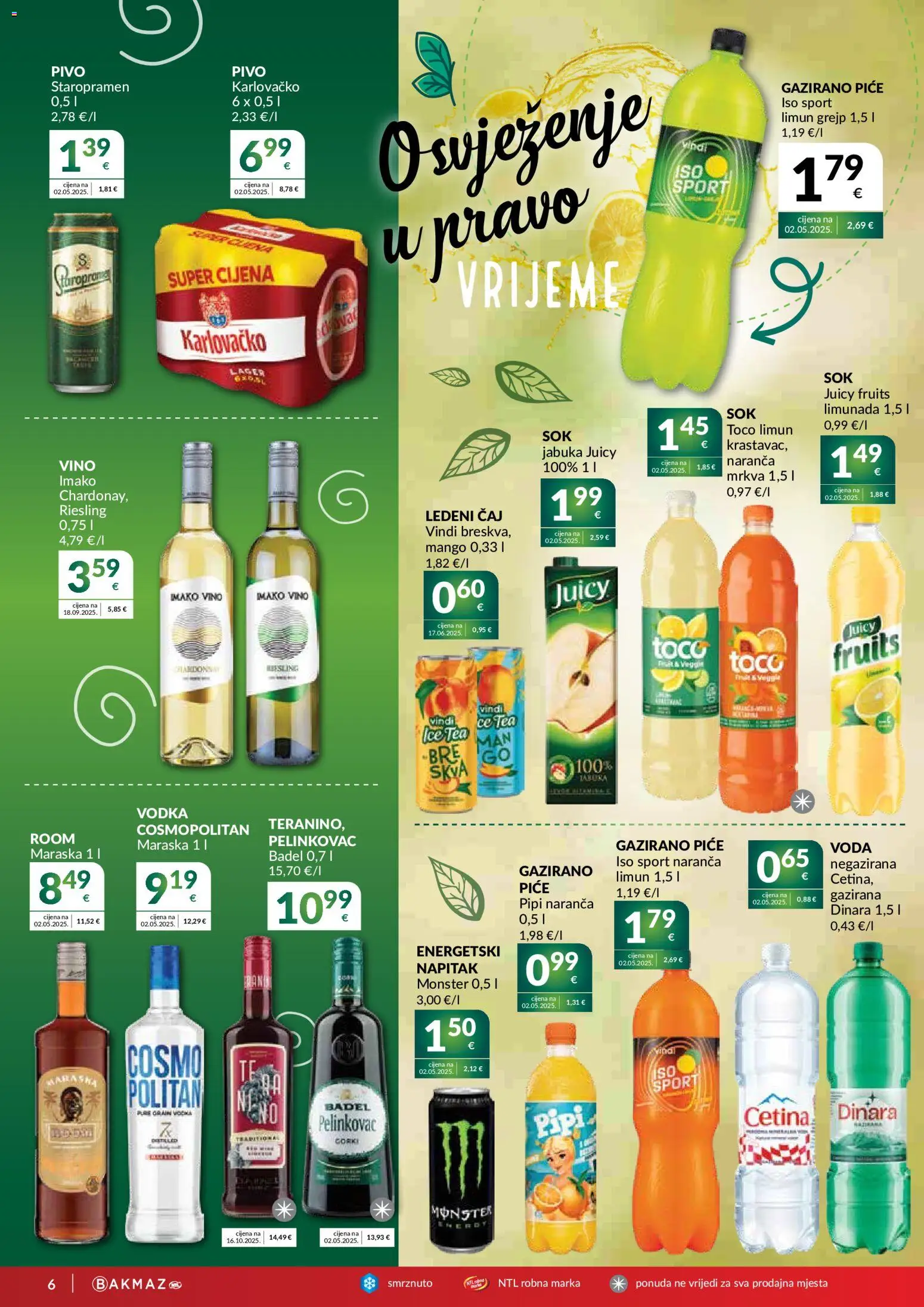 Bakmaz katalog | vrijedi od 13.05.2026 | Stranica: 6 | Proizvodi: Monster Energy, Voda, Mango, Jabuka