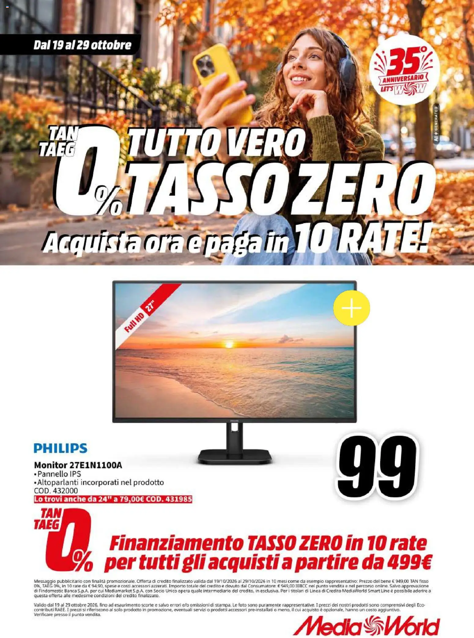 Volantino Media World del 19/10/2026 | Pagina: 31 | Prodotti: Monitor