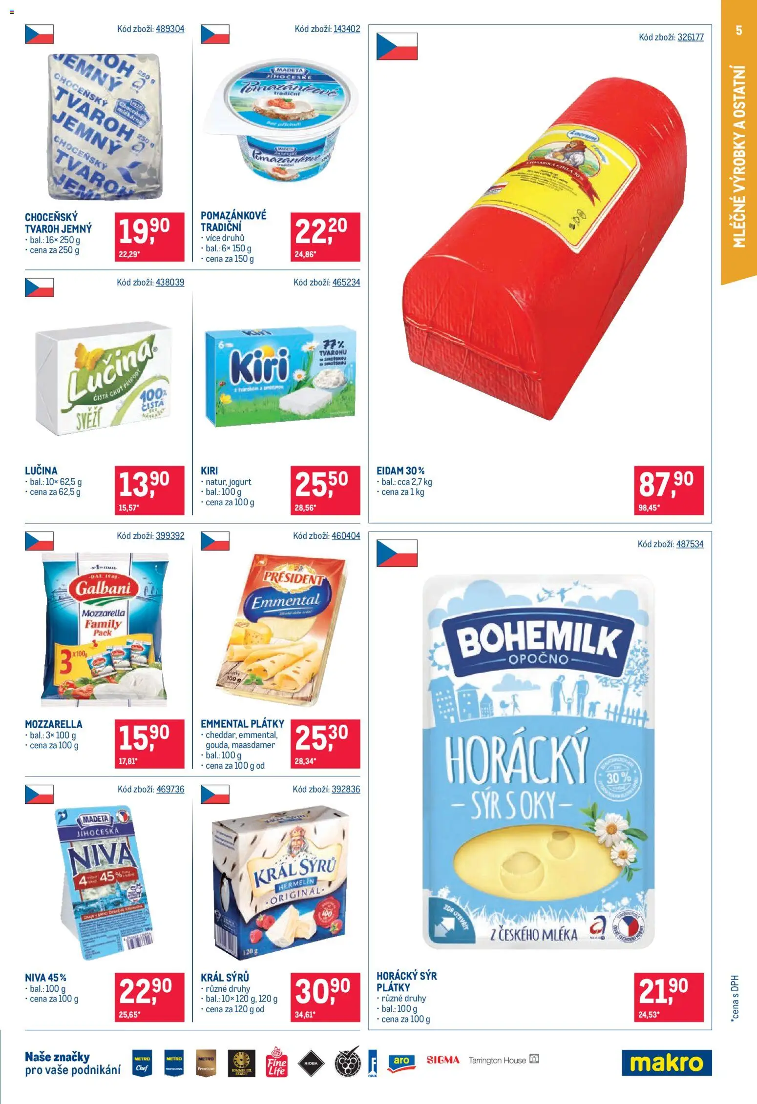 Makro leták - Maloobchod od 07.10.2026 | Strana: 5 | Produkty: Sýr, Jogurt, Lučina, Niva