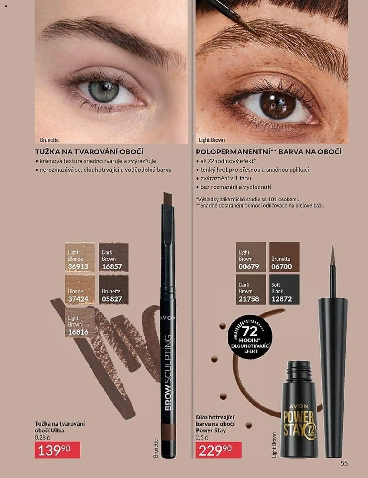 Avon Katalog 04/2026 od 01.04.2026 | Strana: 55 | Produkty: Barva na obočí, Tužka