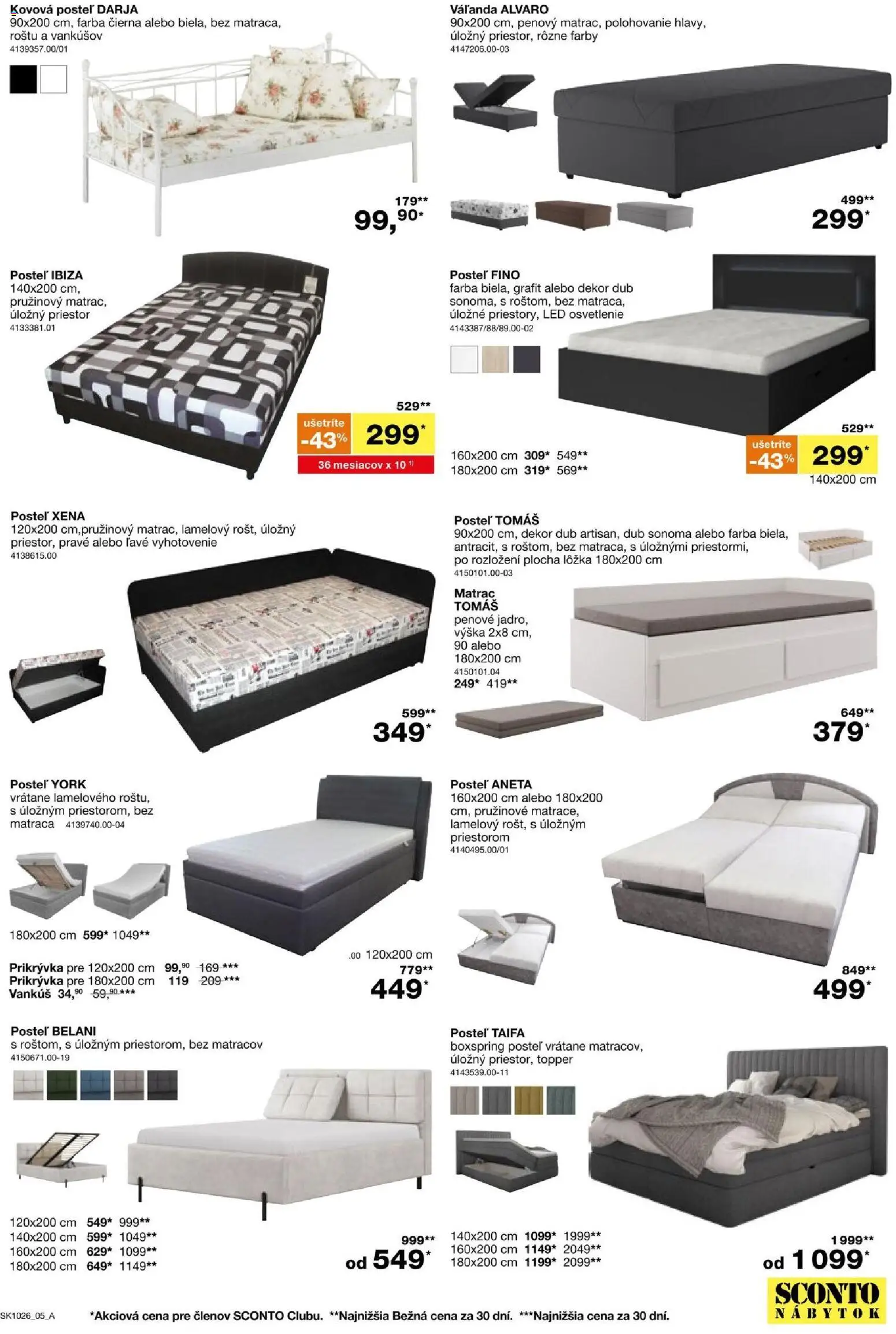 Nové Sconto nábytok akcie – leták je platný od 05.08.2026 | Strana: 5 | Produkty: Nábytok, Matrac, Posteľ, Led osvetlenie