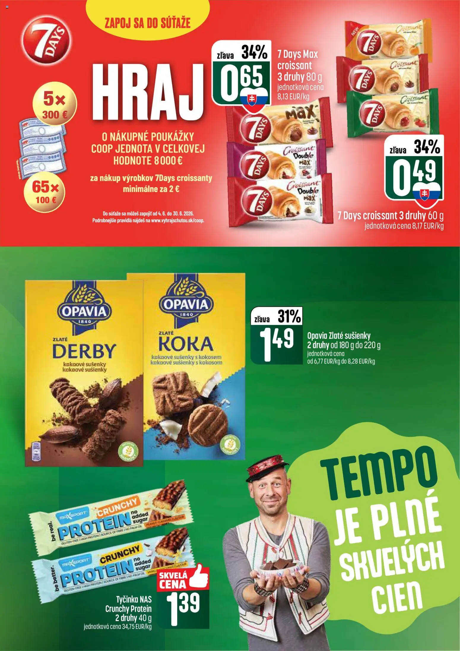 Nové COOP Jednota akcie – leták je platný od 04.06.2026 | Strana: 45 | Produkty: Croissant, Protein