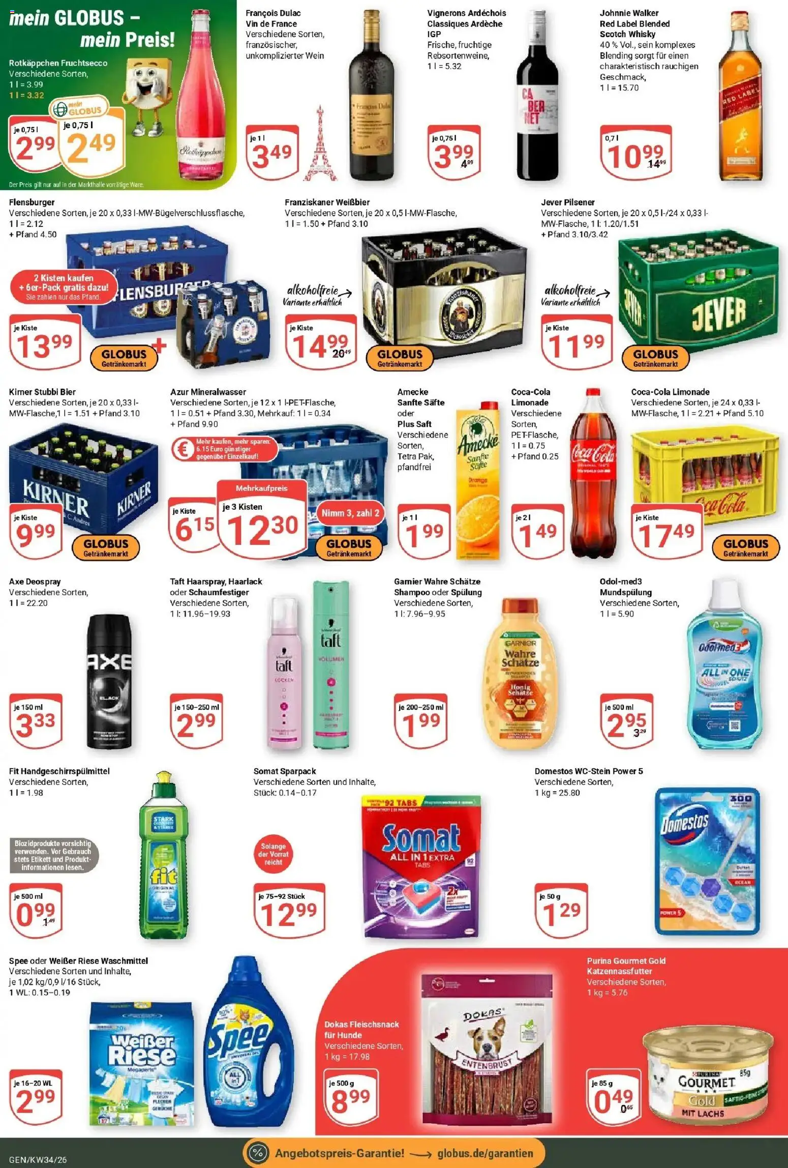 Globus Prospekt Gensingen (ab 17.08.2026) » Angebote online | Seite: 6 | Produkte: Coca cola, Mineralwasser, Rotkäppchen, Wein